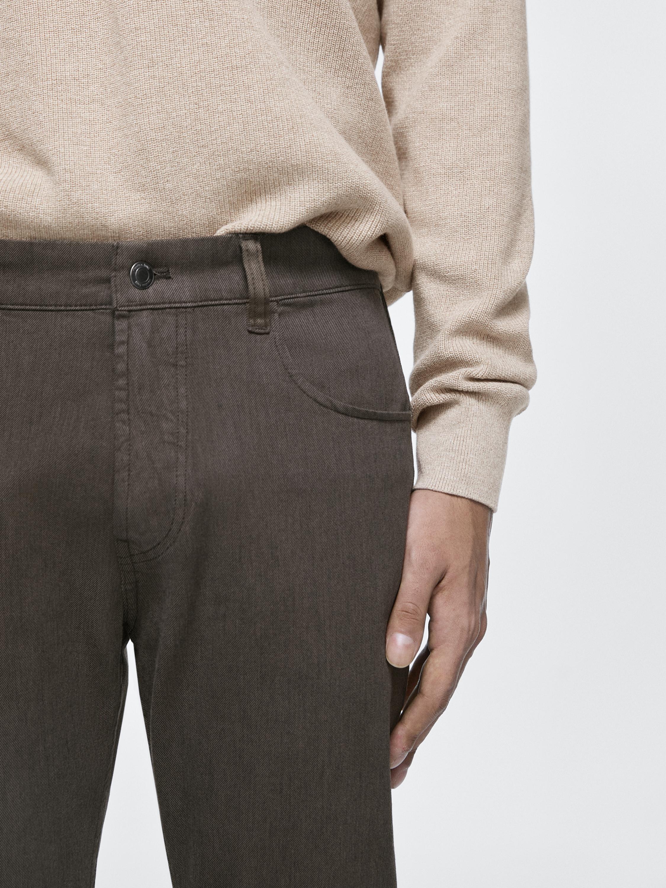 Tapered fit jeans — Greyish green