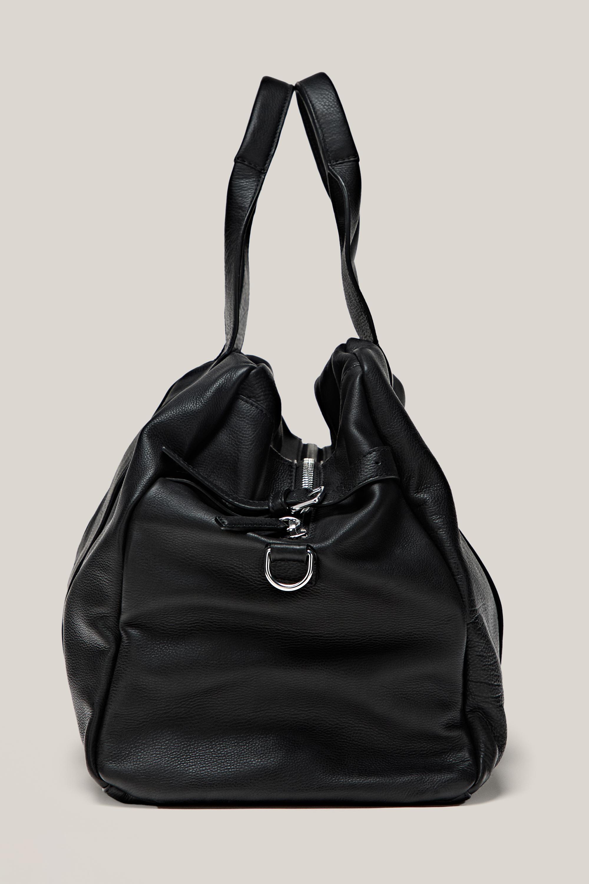 Nappa leather travel bag — BLACK