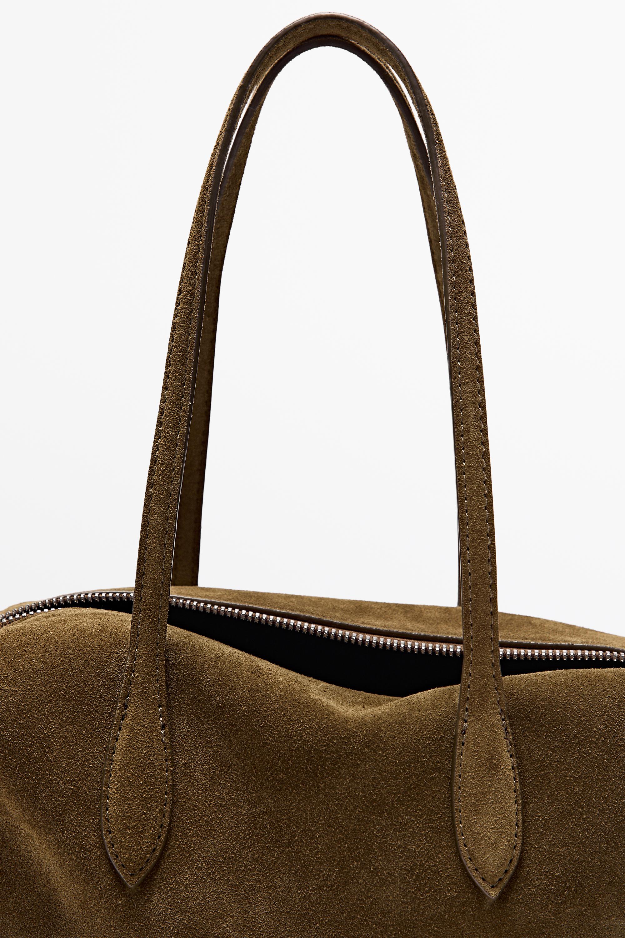 Massimo Dutti Süet deri mini satchel çanta görsel 6