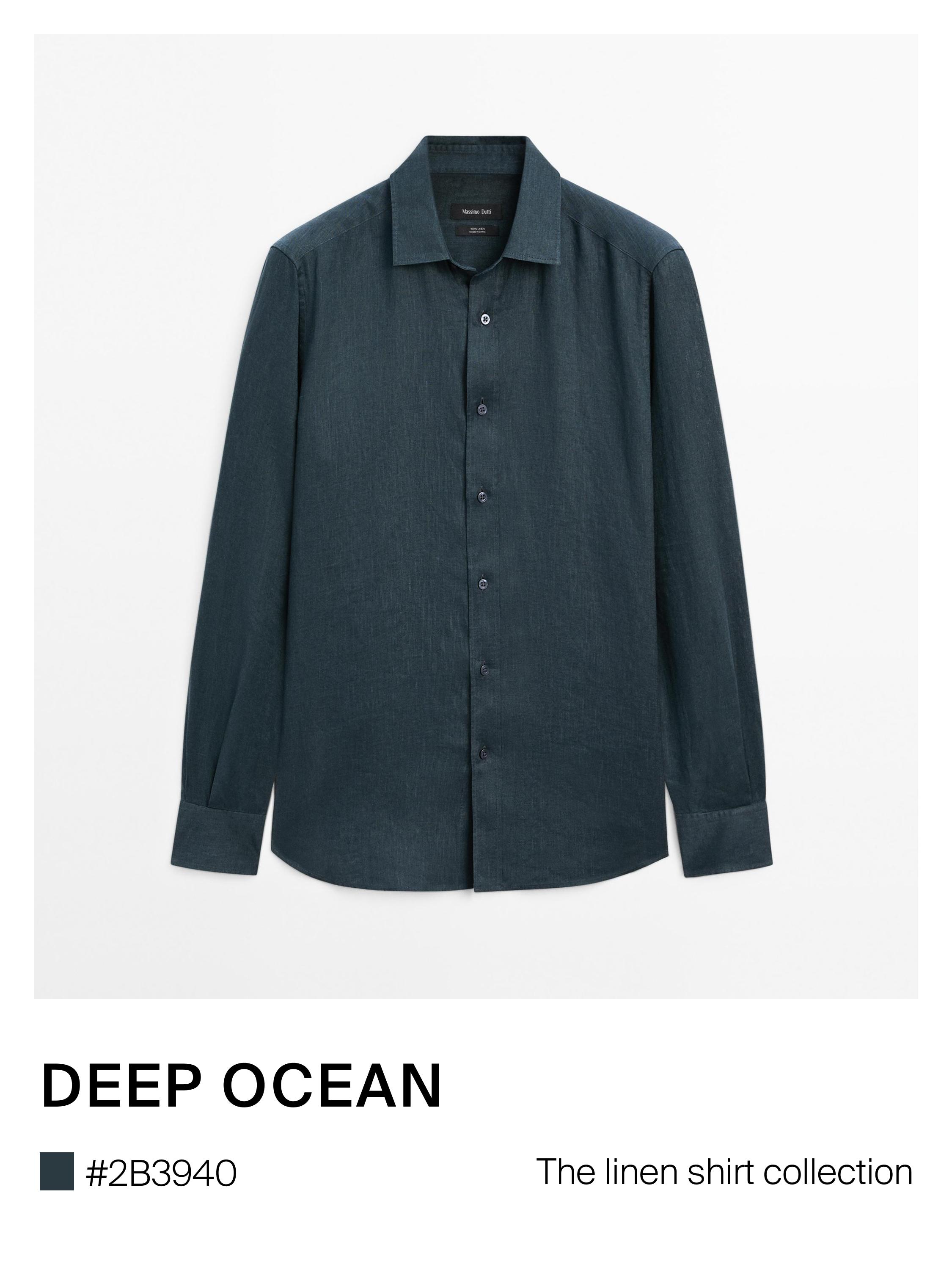 100% linen slim fit shirt