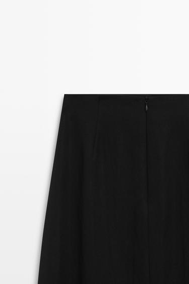 Straight midi skirt with button detail — BLACK 9