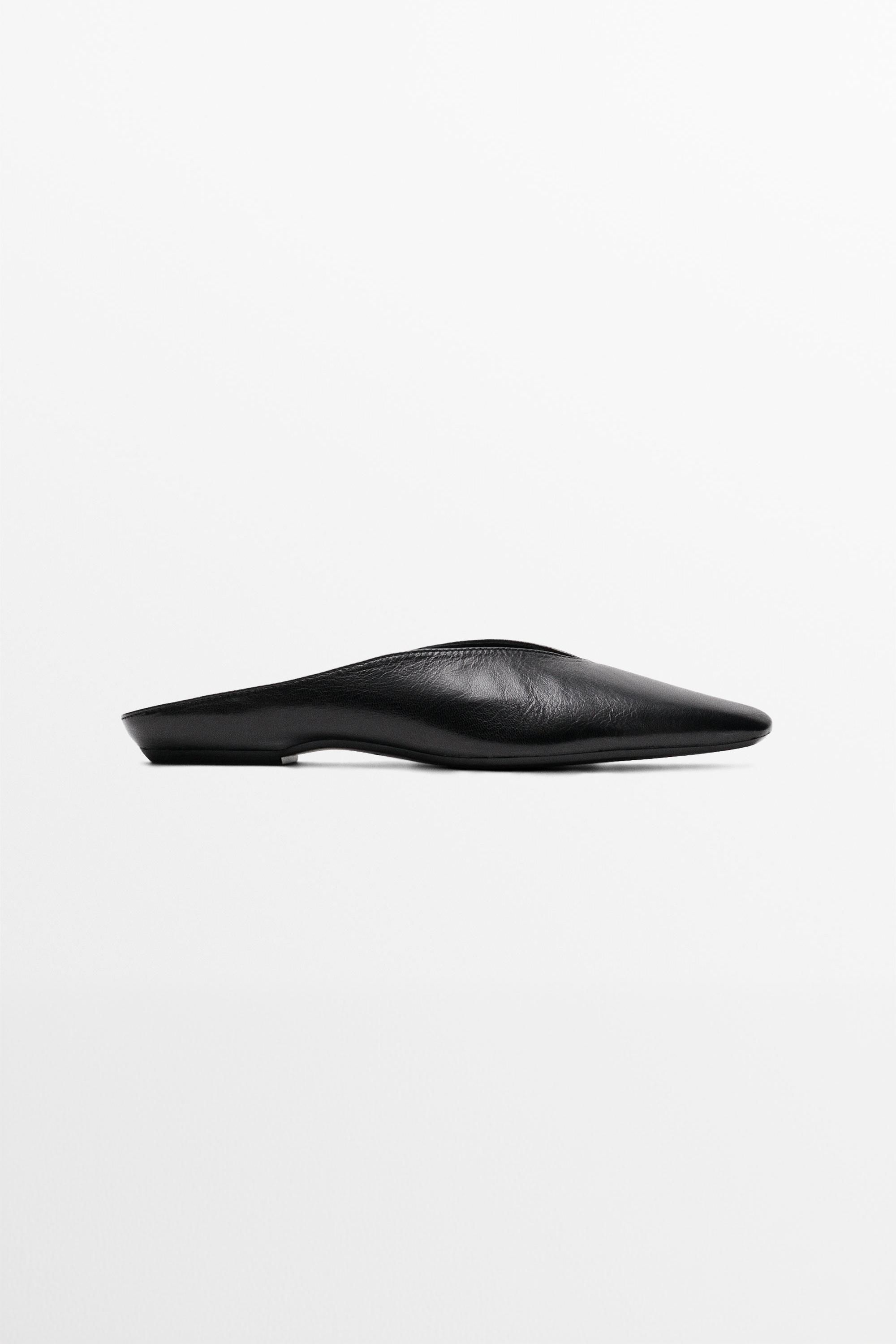 Soft leather mules — BLACK
