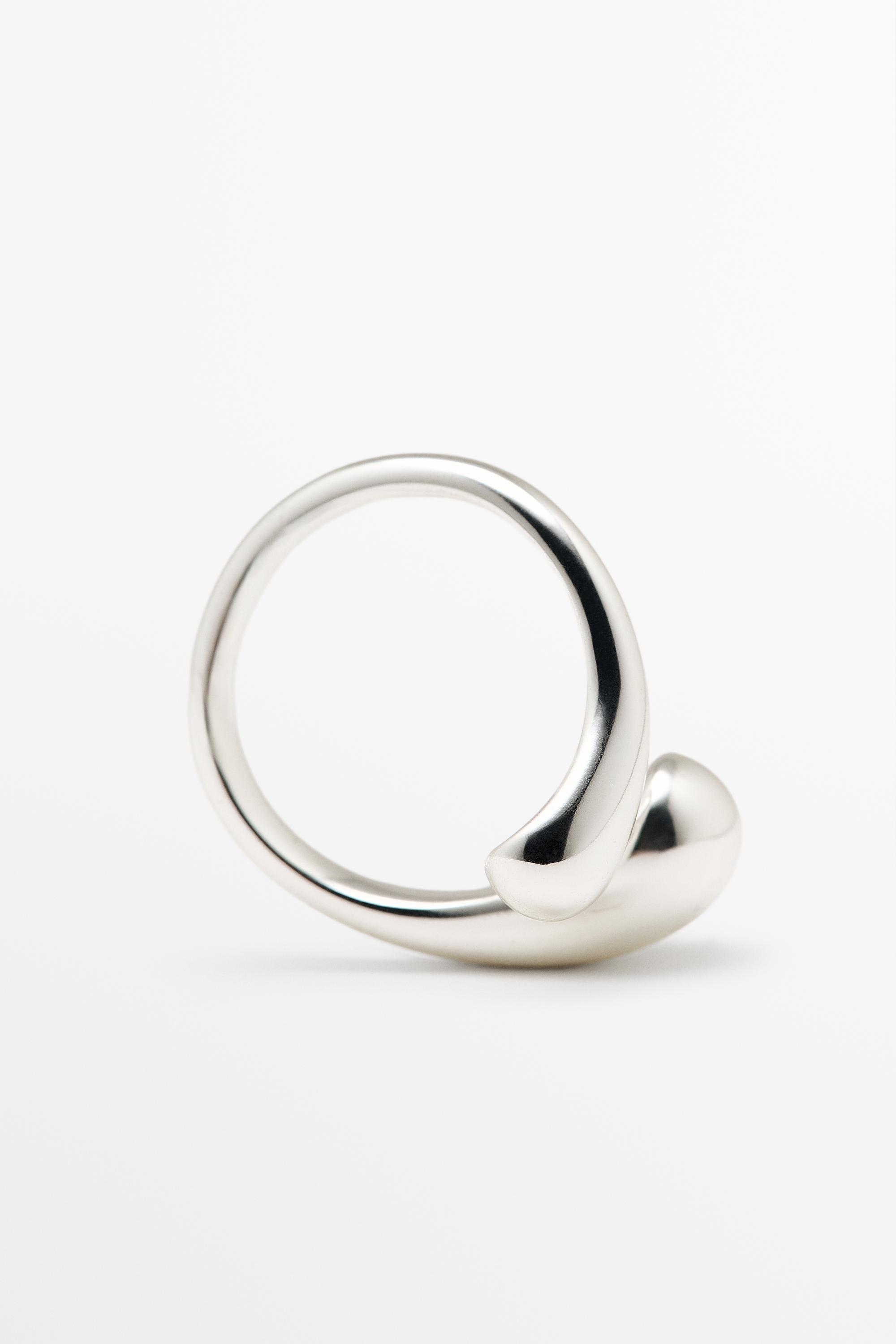 Double teardrop ring — SILVER