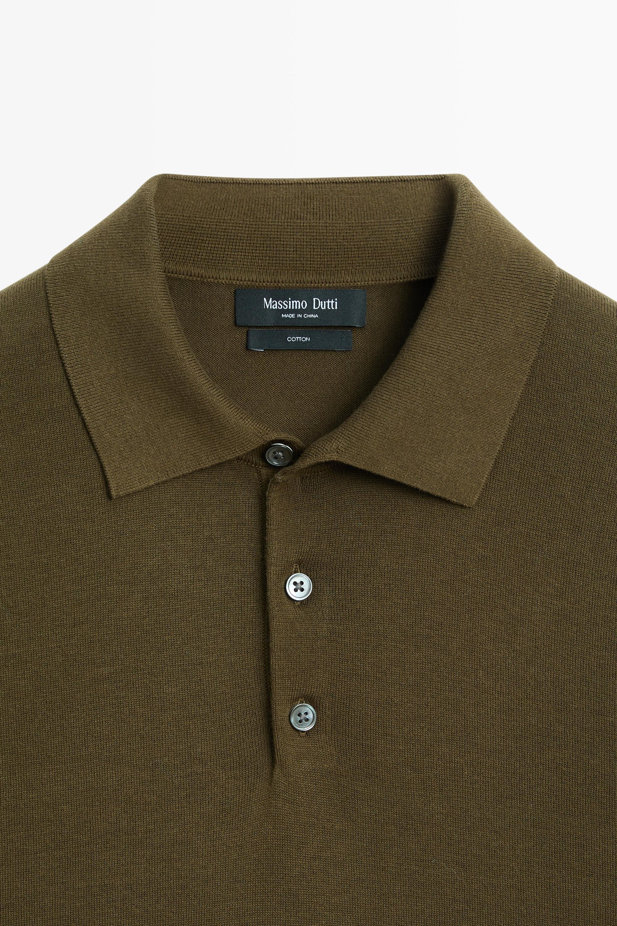 100% cotton knit polo sweater
