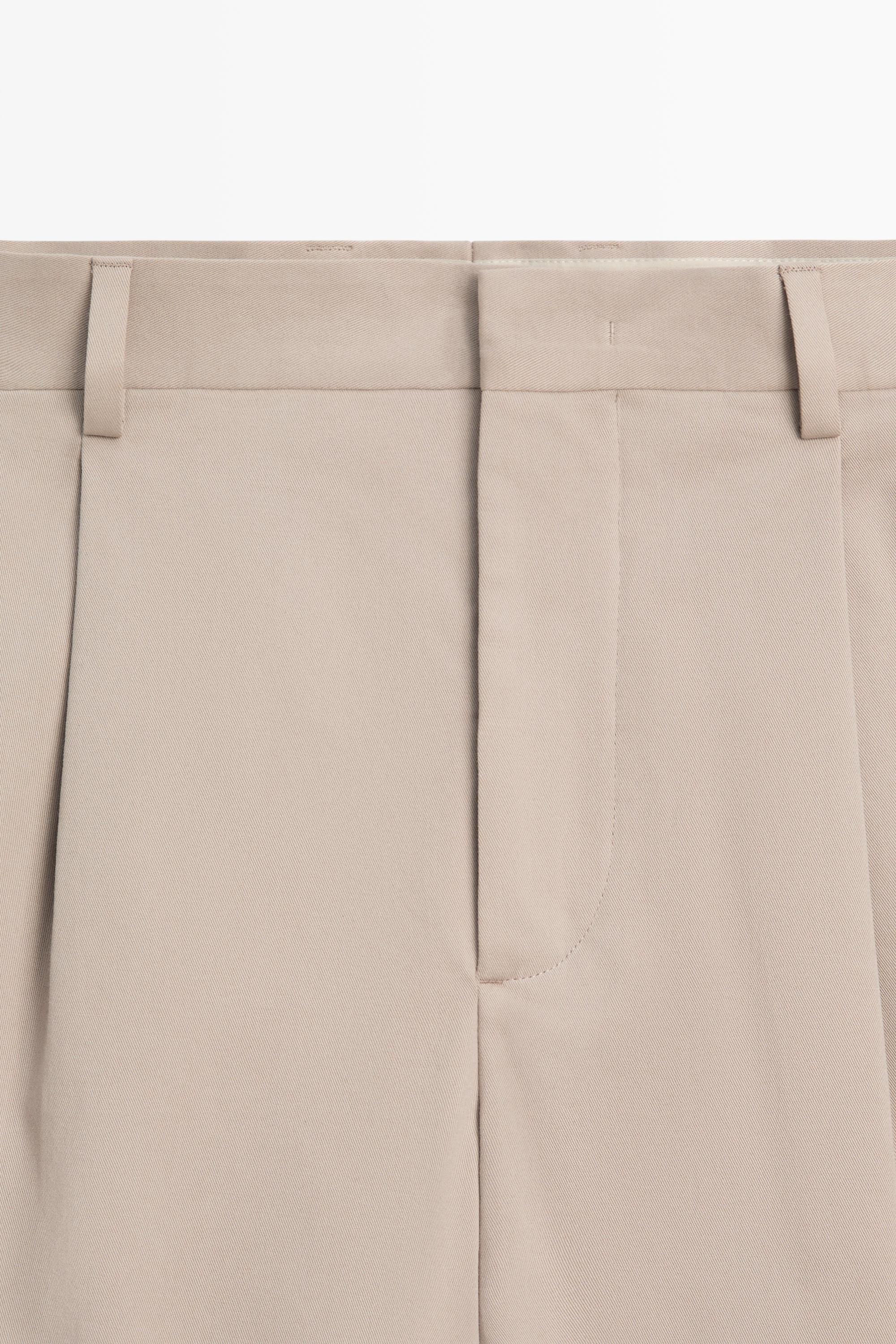 Cotton blend darted pants — TAUPE GREY