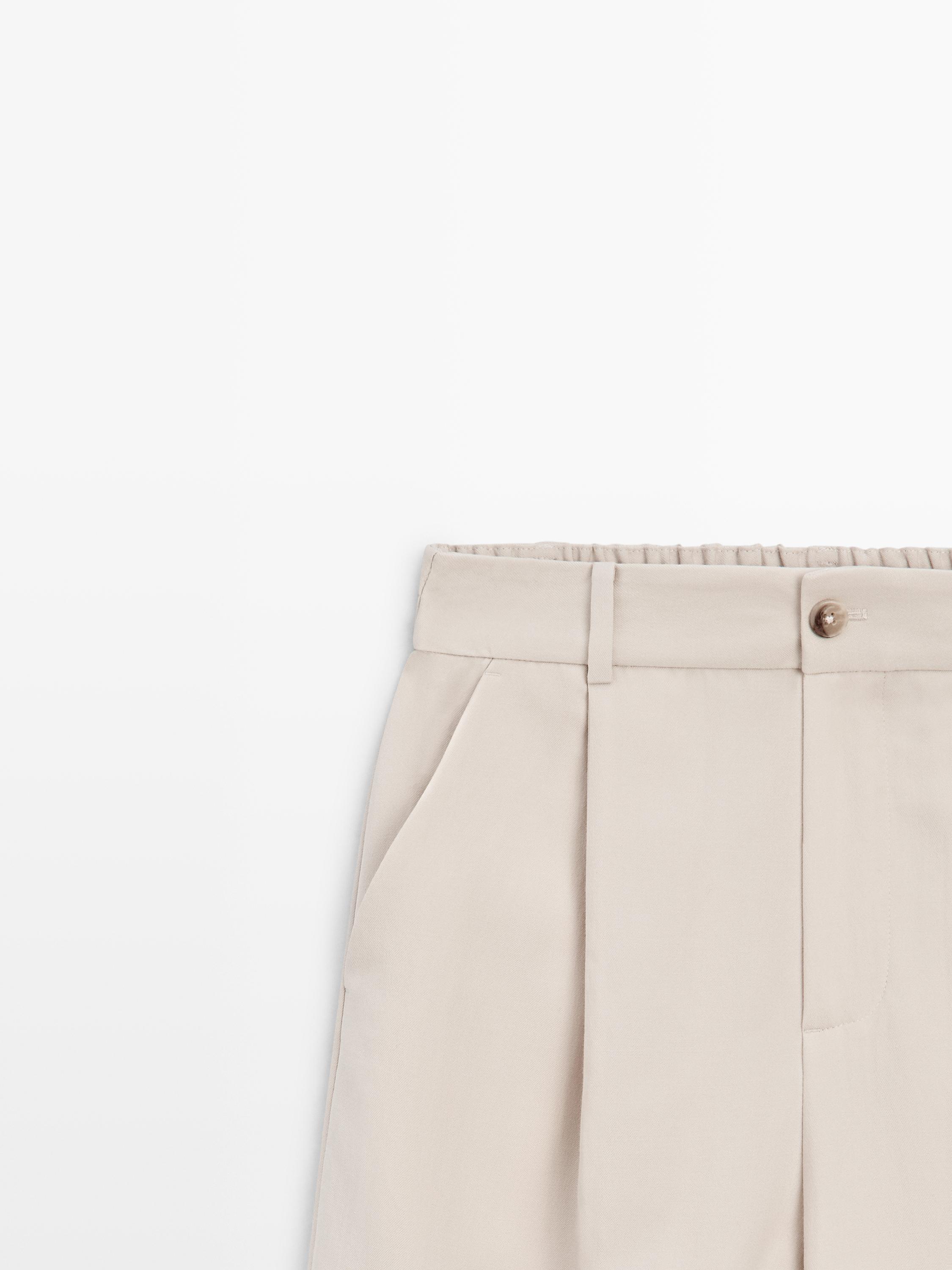 Flowing pants with elasticated waistband — CREAM