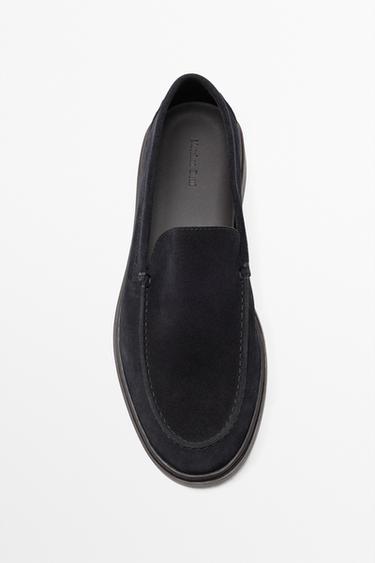 Split suede leather loafer — Dark blue 3