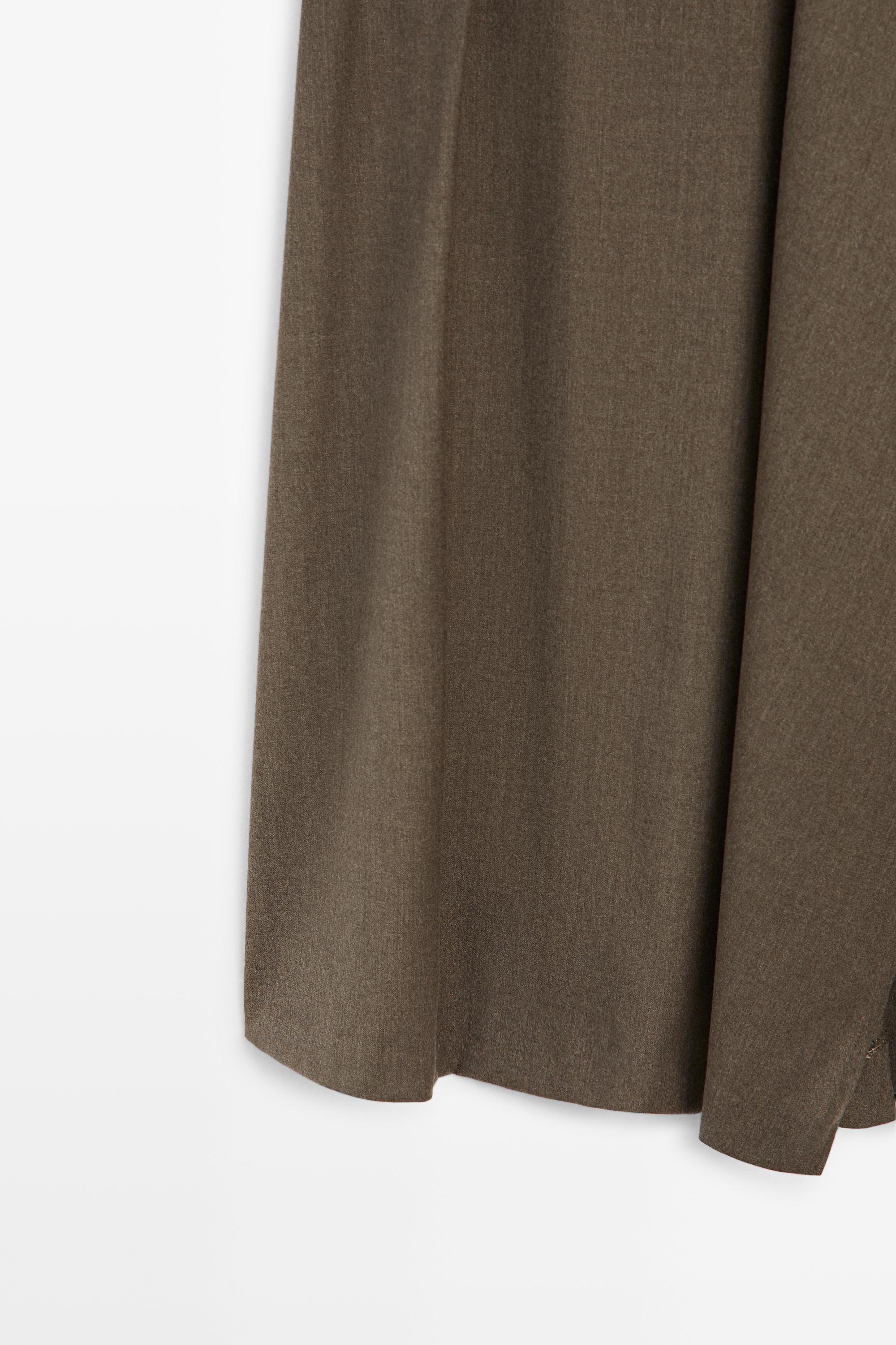 Buckle detail midi skirt — MOLE BROWN