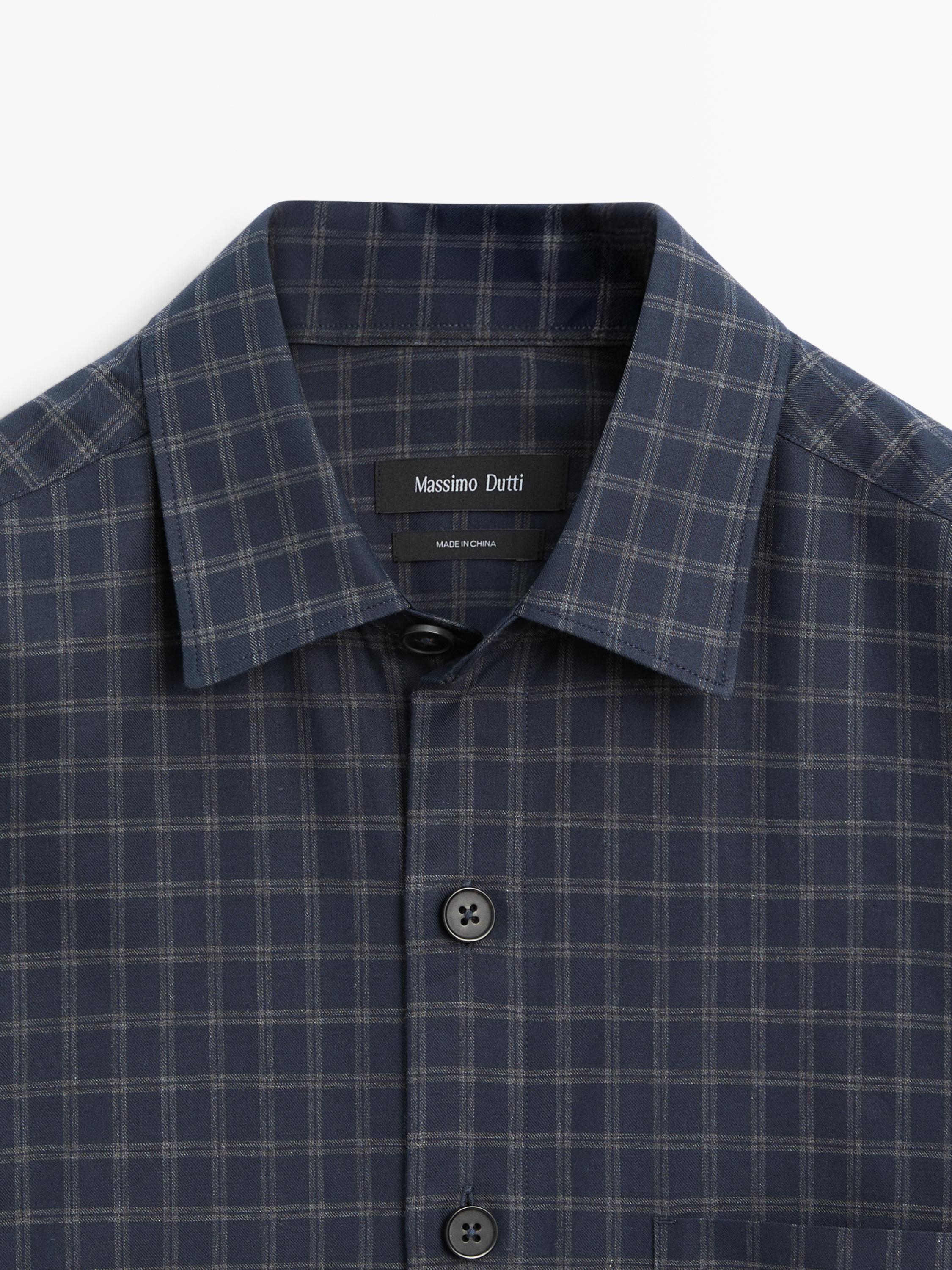 Relaxed fit check shirt — NAVY BLUE