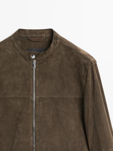 Suede leather jacket — KHAKI 9
