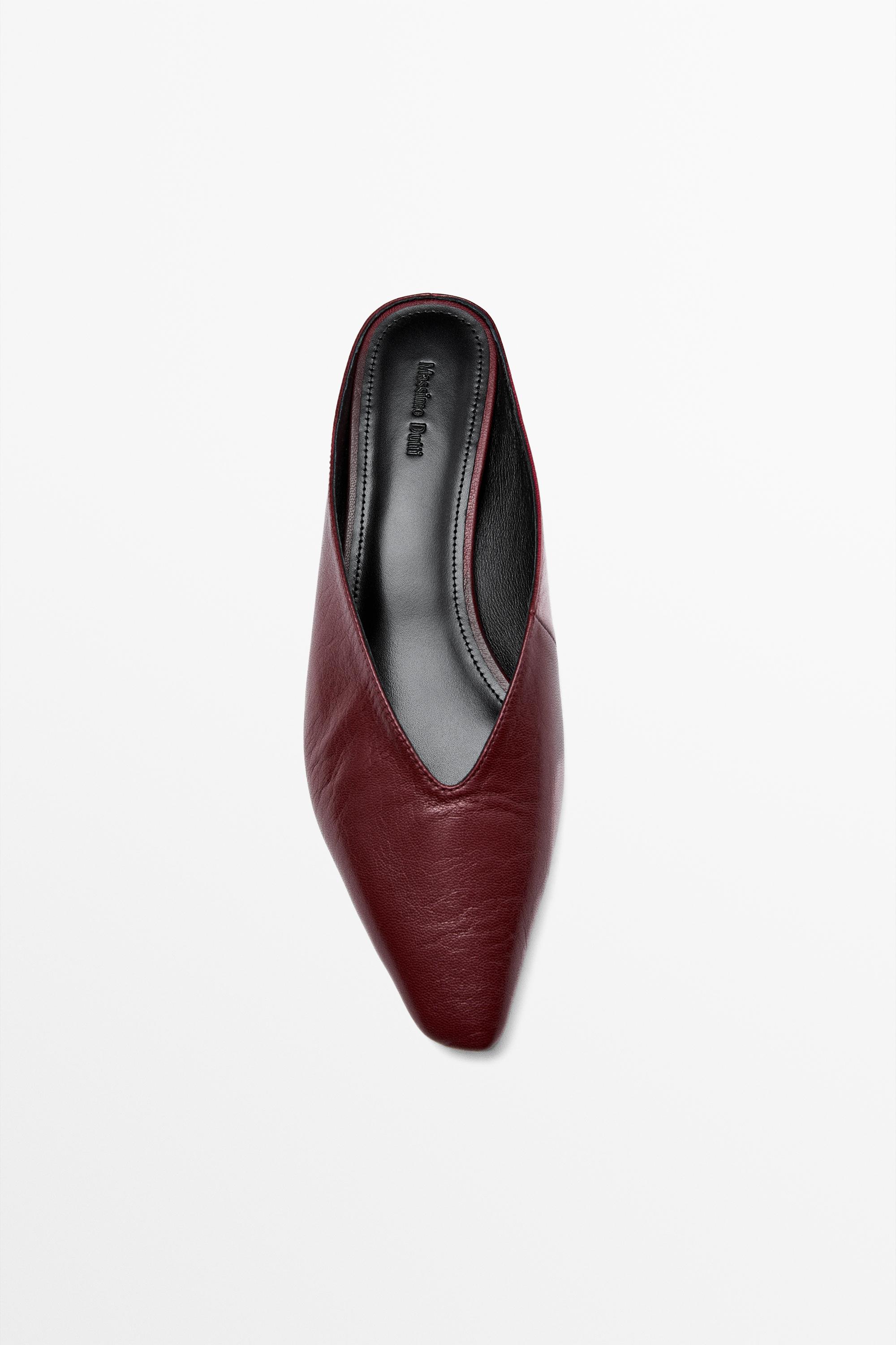 Soft leather mules — BURGUNDY