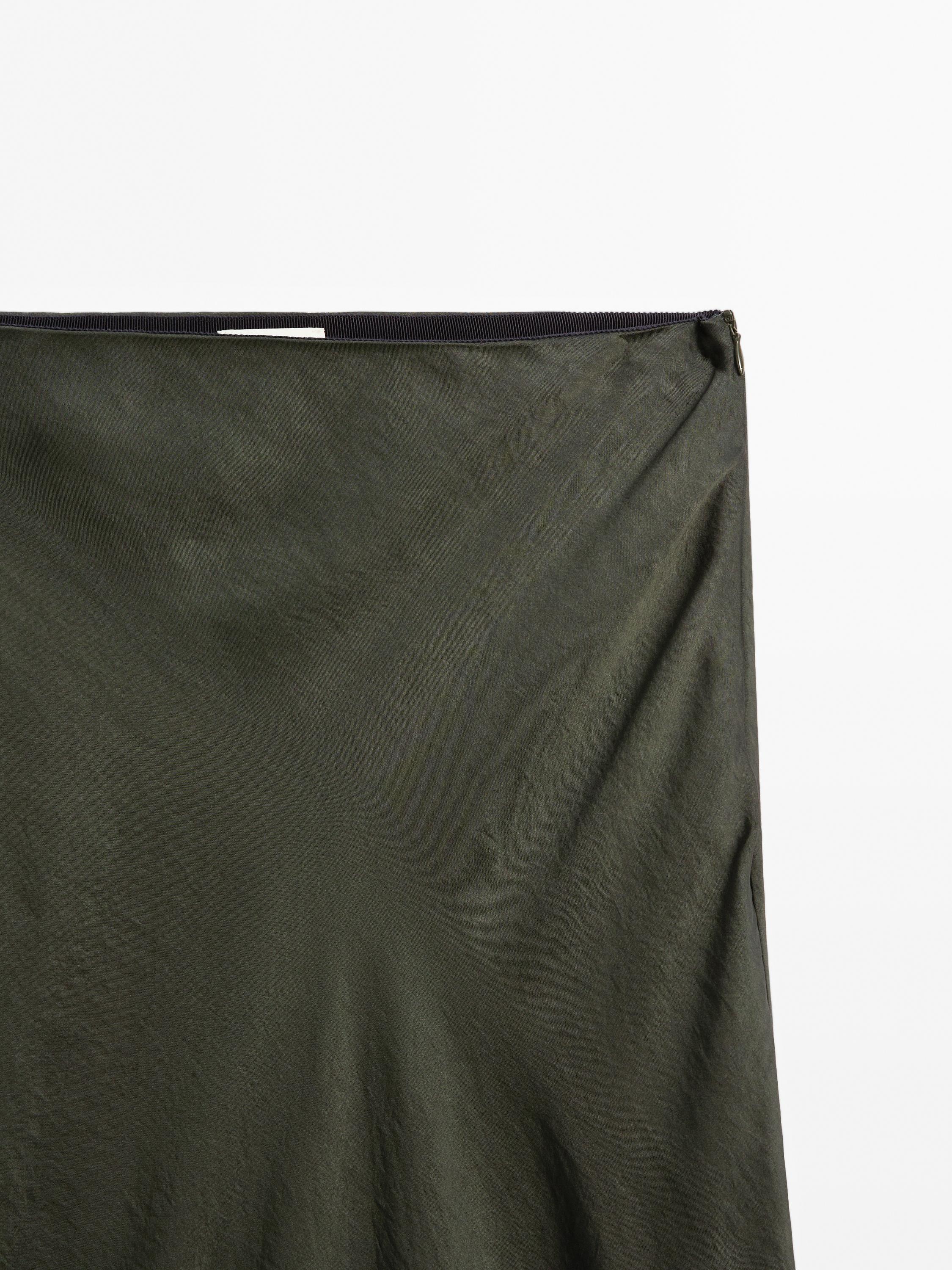 Long satin skirt