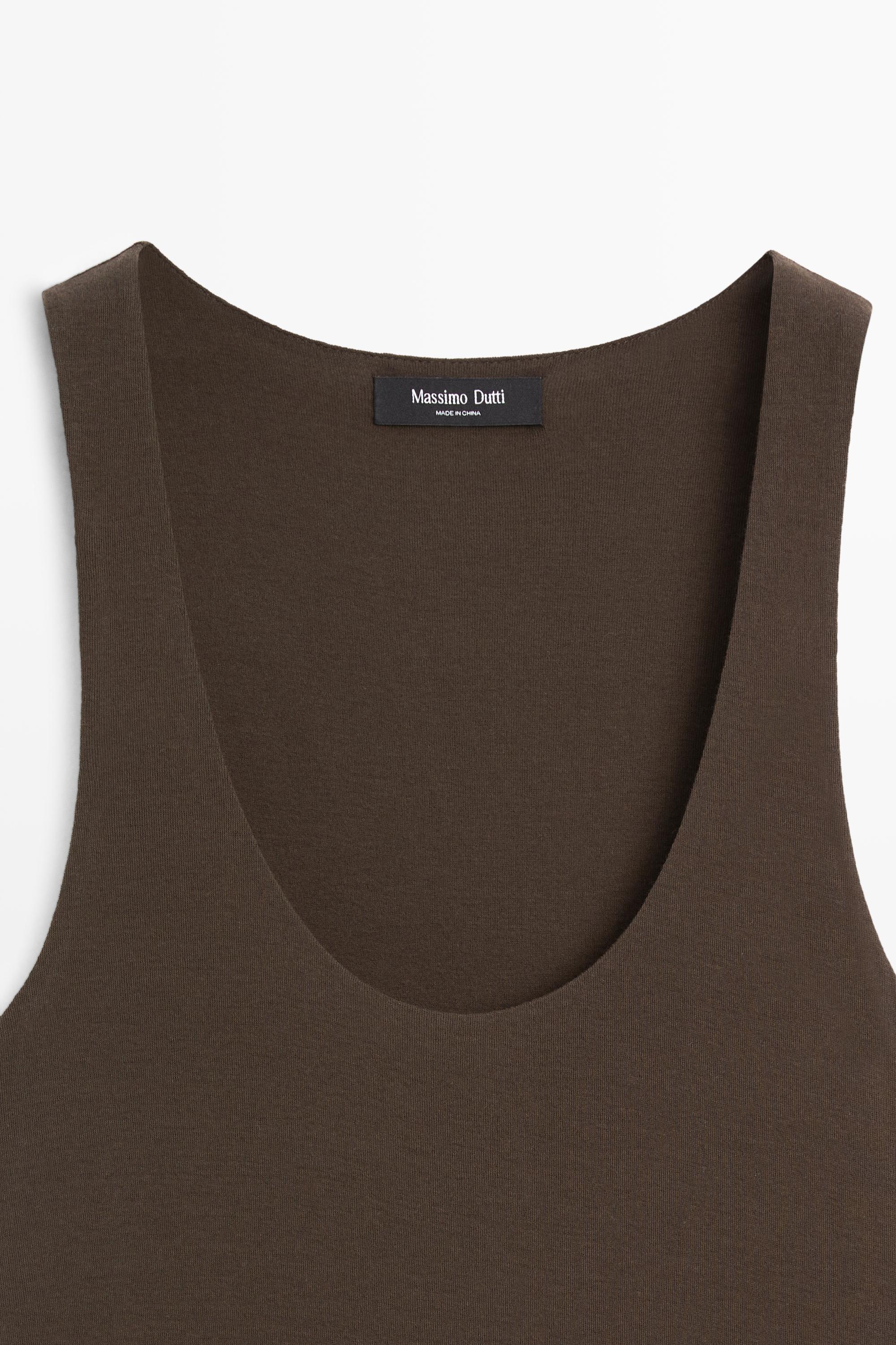 Midi dress with puffed detail — Khaki