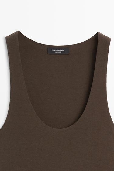 Midi dress with puffed detail — Khaki 4