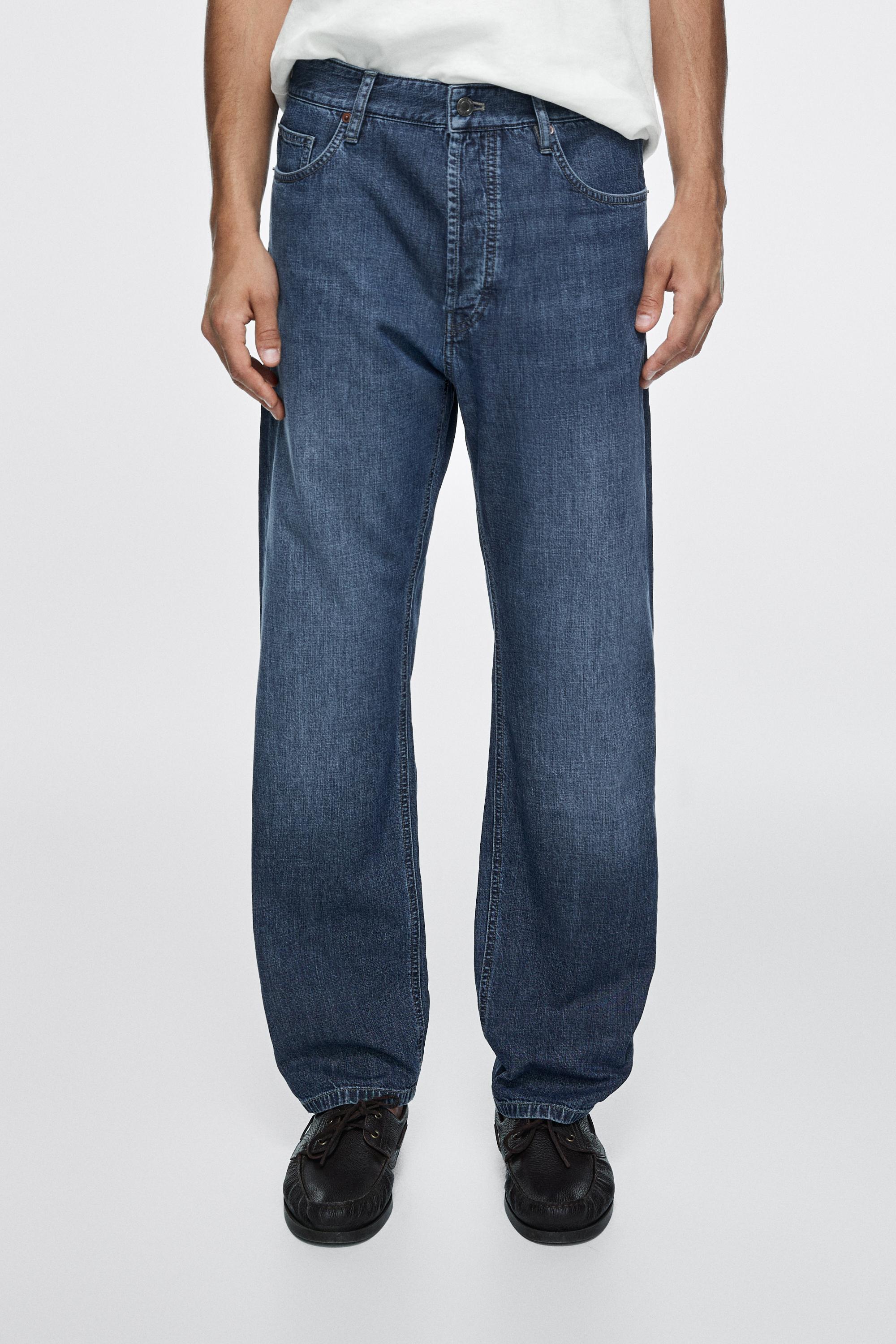 Lightweight straight-leg jeans