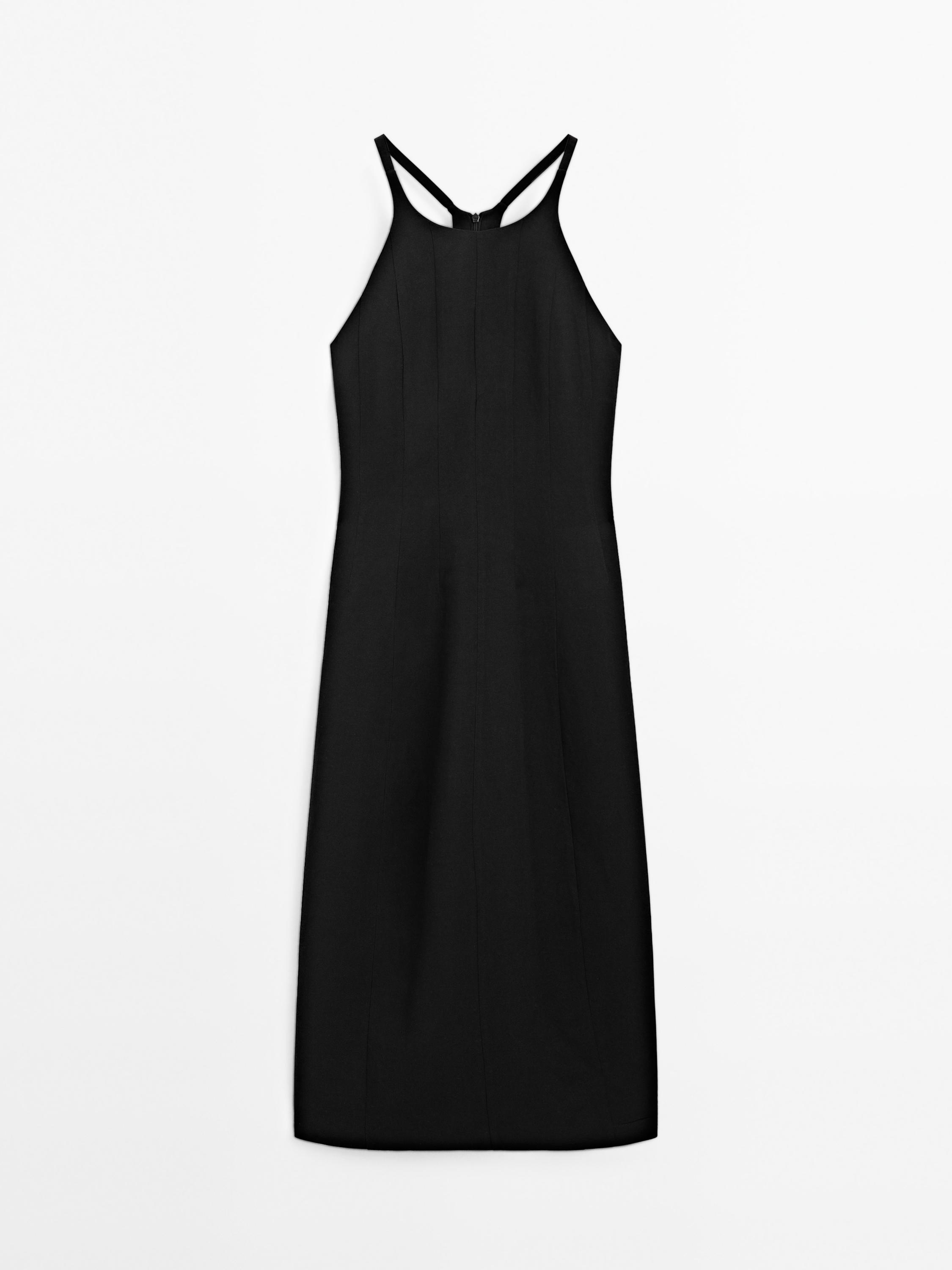 Midi dress with balloon detail
