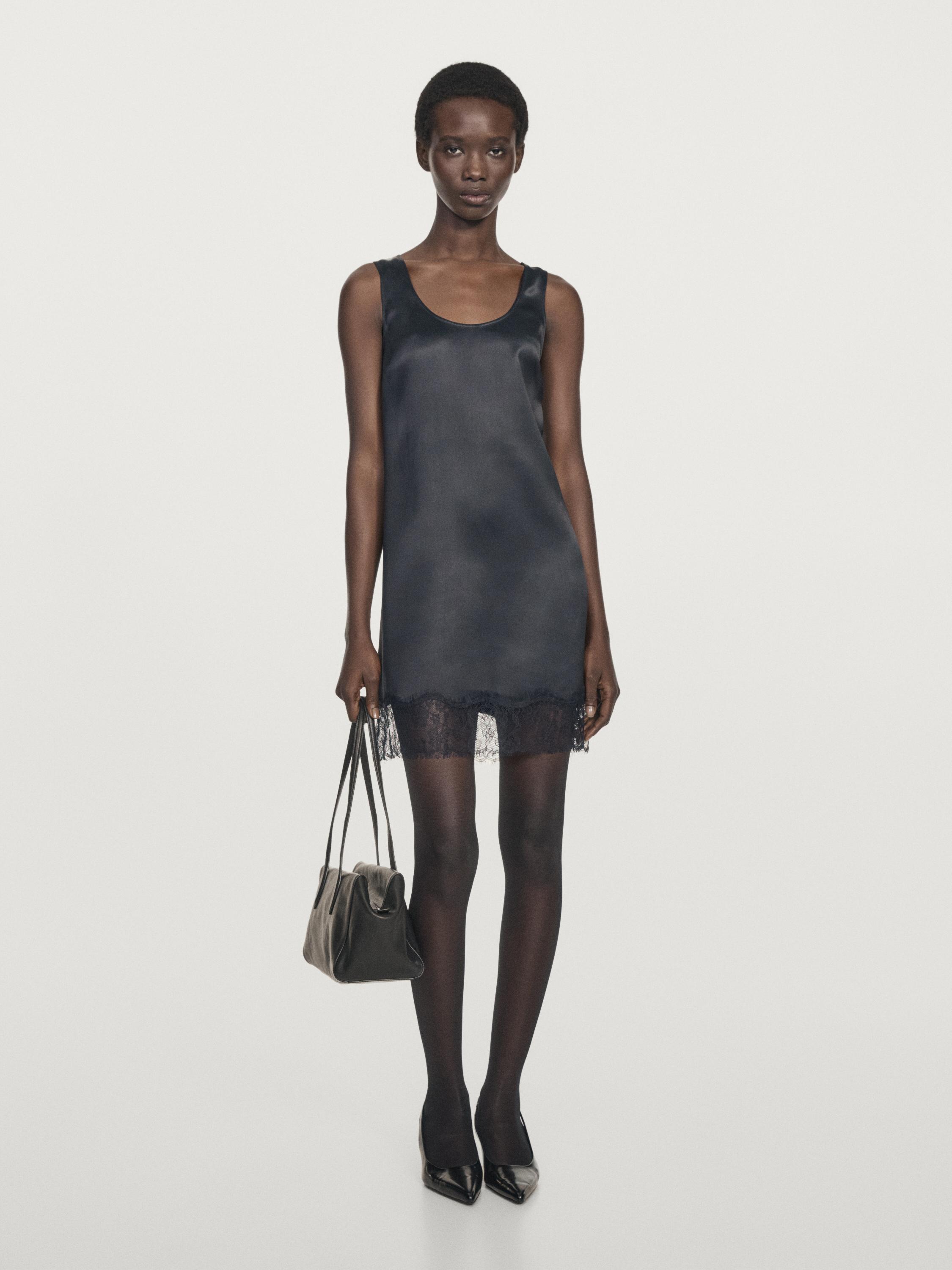 Short flowing satin dress