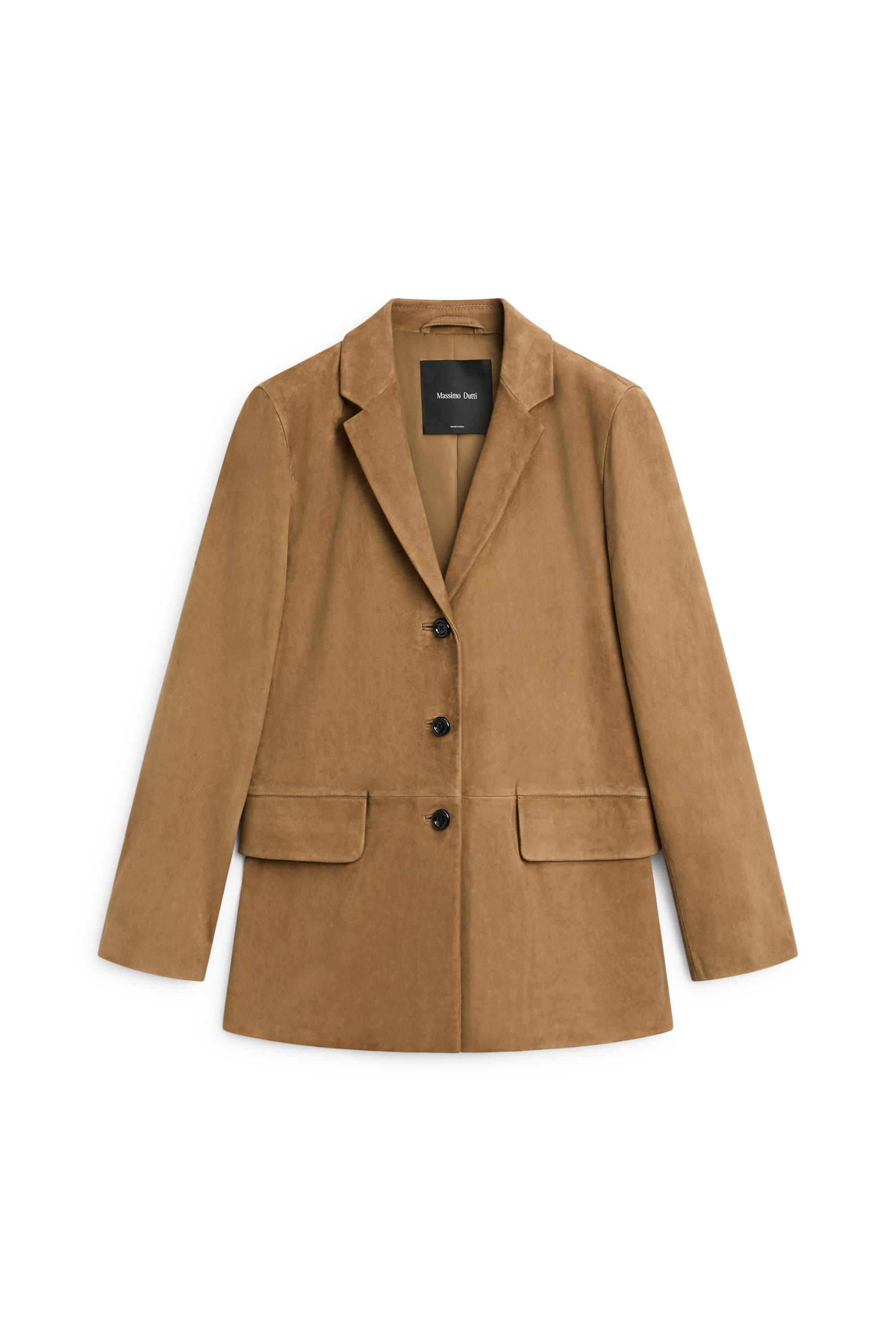 Suede lapel blazer — SAND