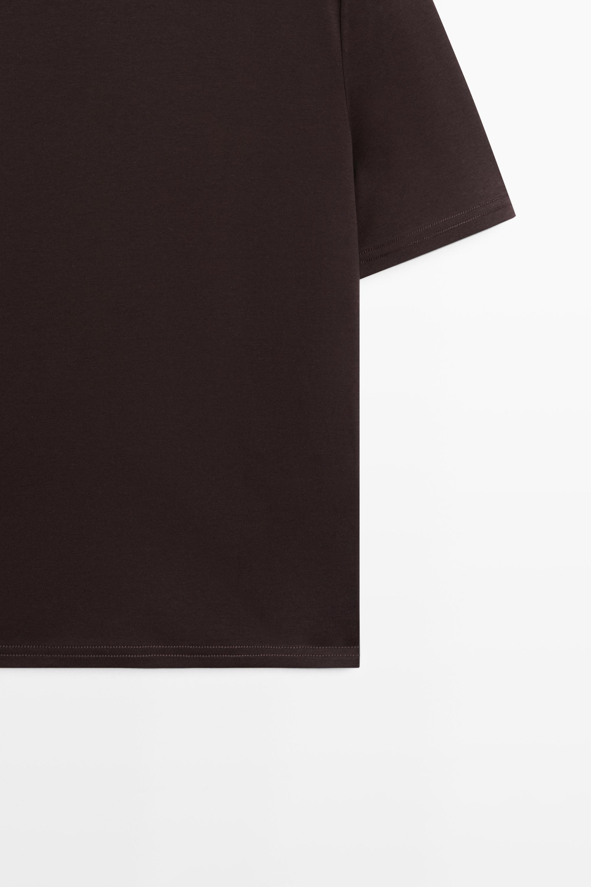 100% cotton short-sleeve T-shirt — BROWN