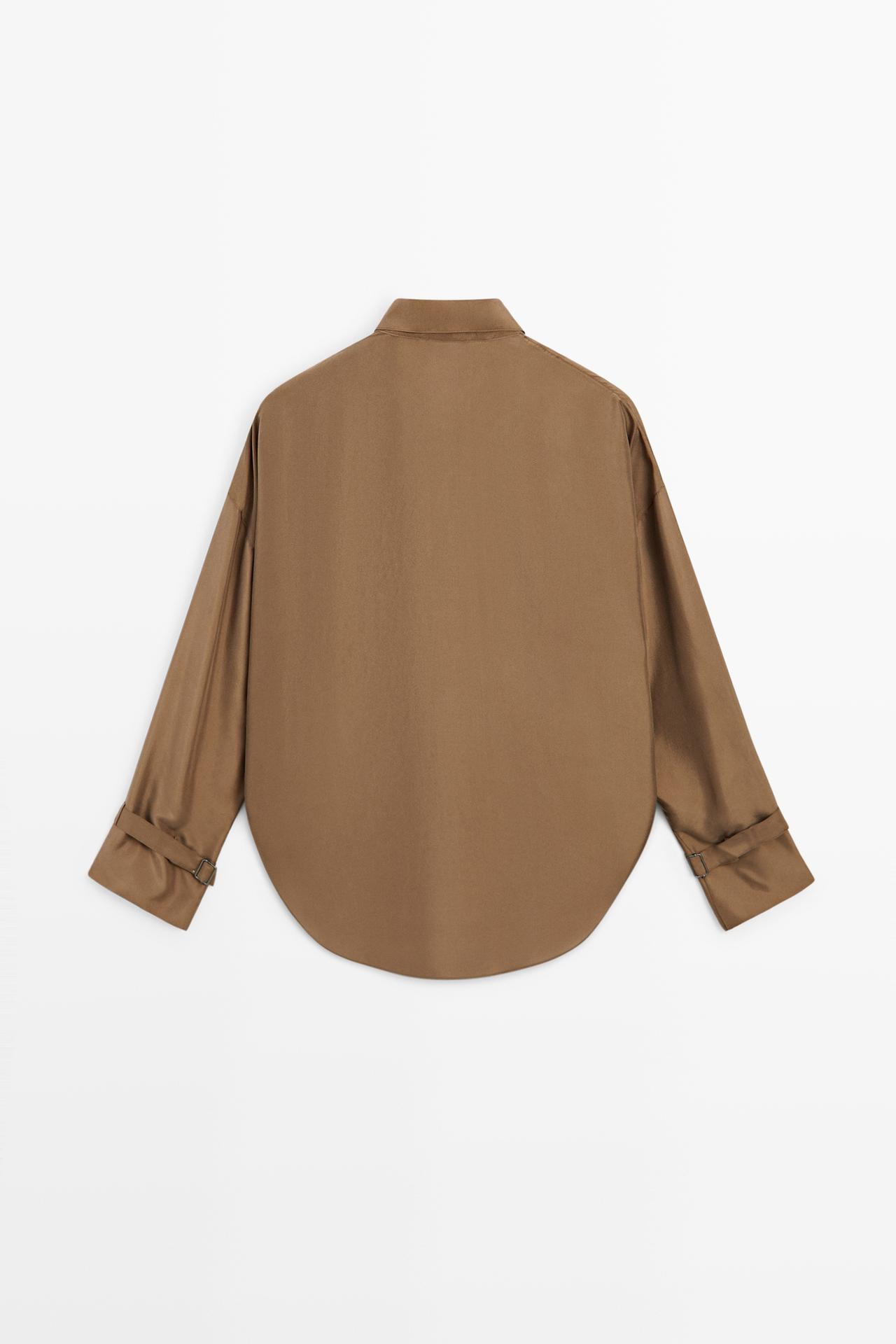 Flowing 100% silk shirt — TOFFEE