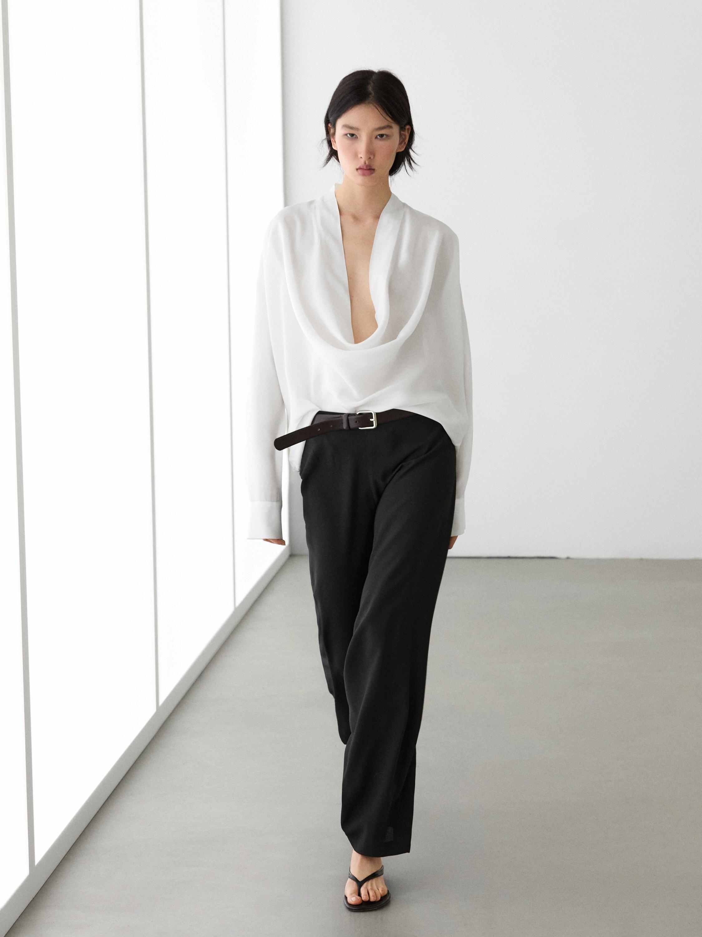 Flowing baggy trousers — BLACK