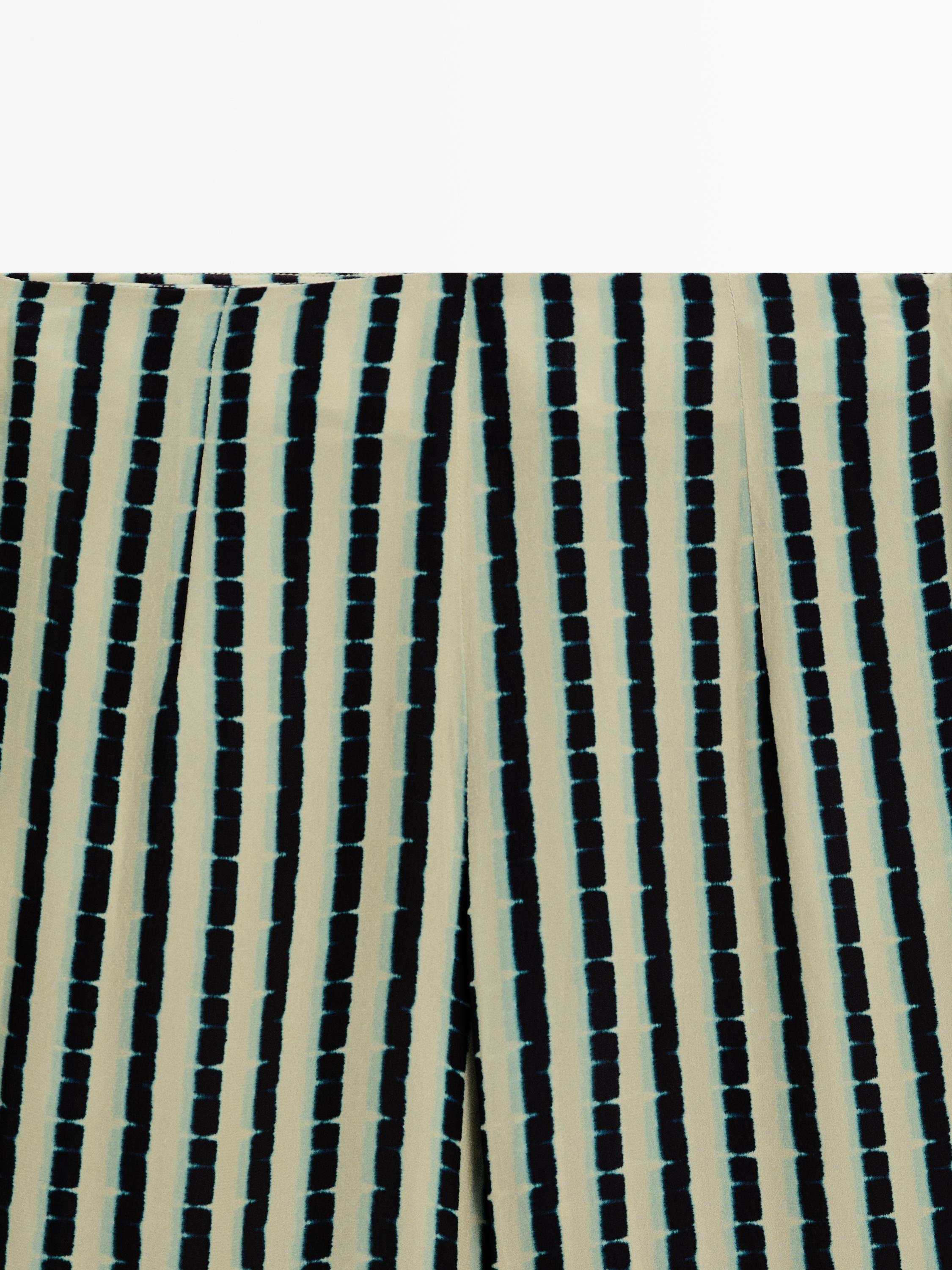 Striped flare fit trousers — AQUAMARINE