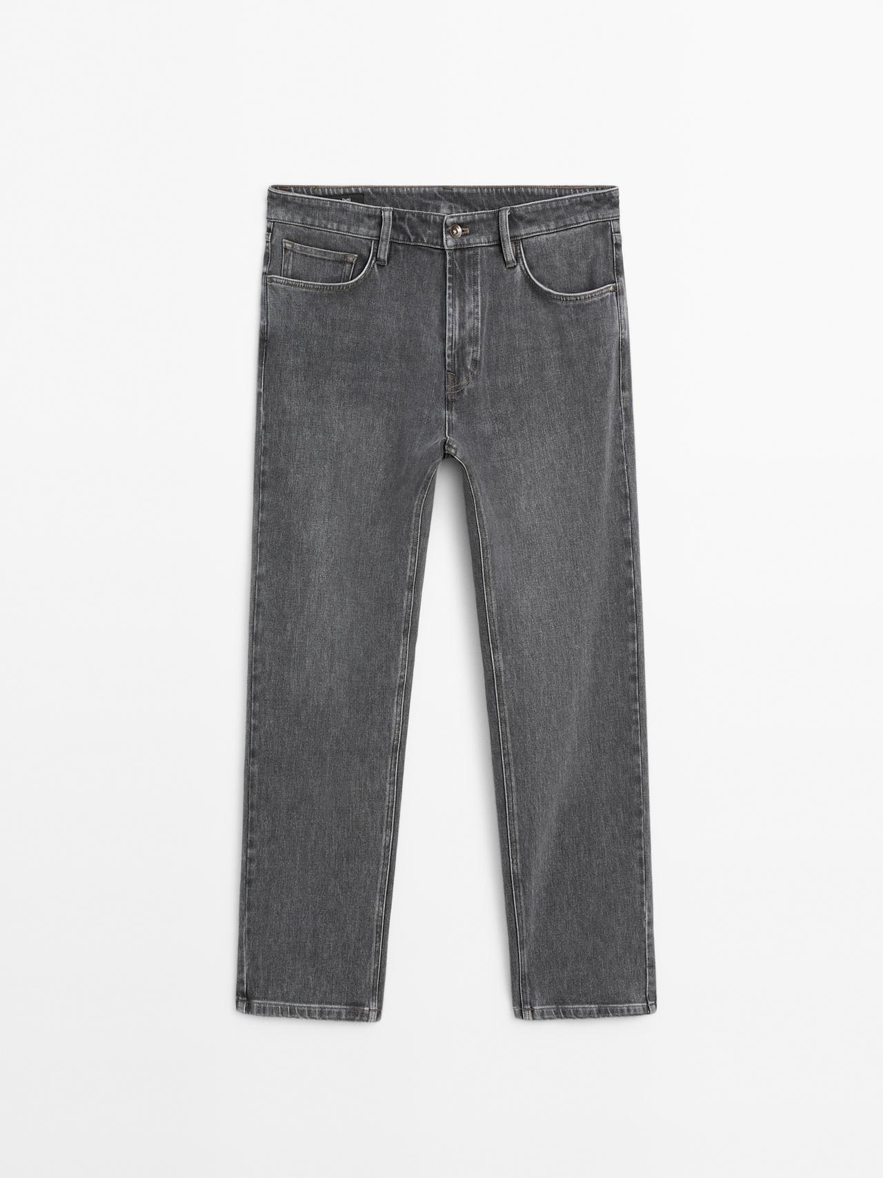 Massimo Dutti - Herre - Tapered Fit Jeans - Grå - 34