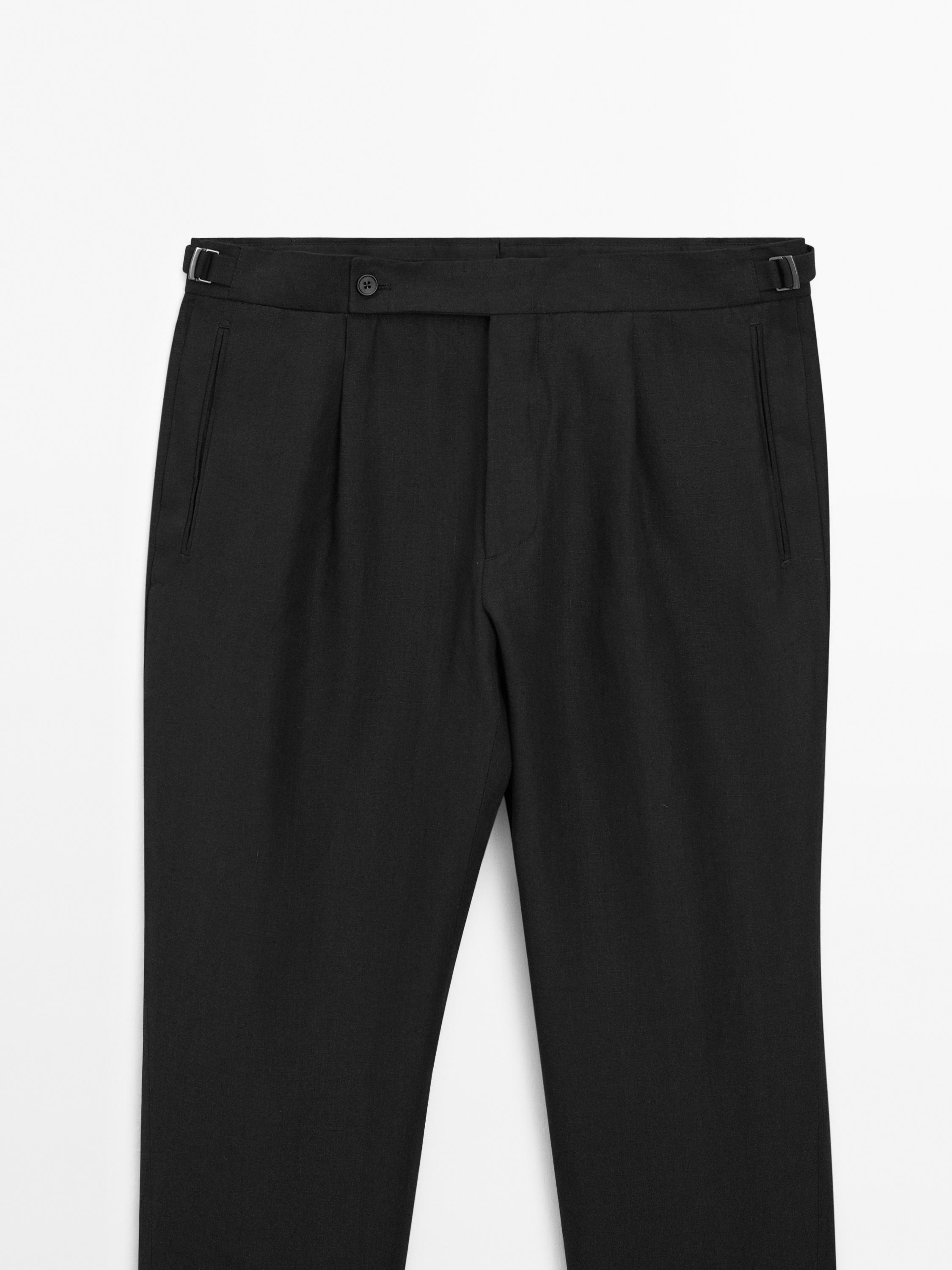 100% linen darted trousers