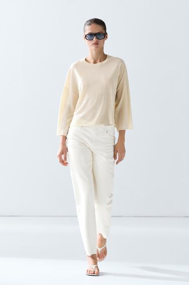 Round neck knit sweater — Vanilla 1