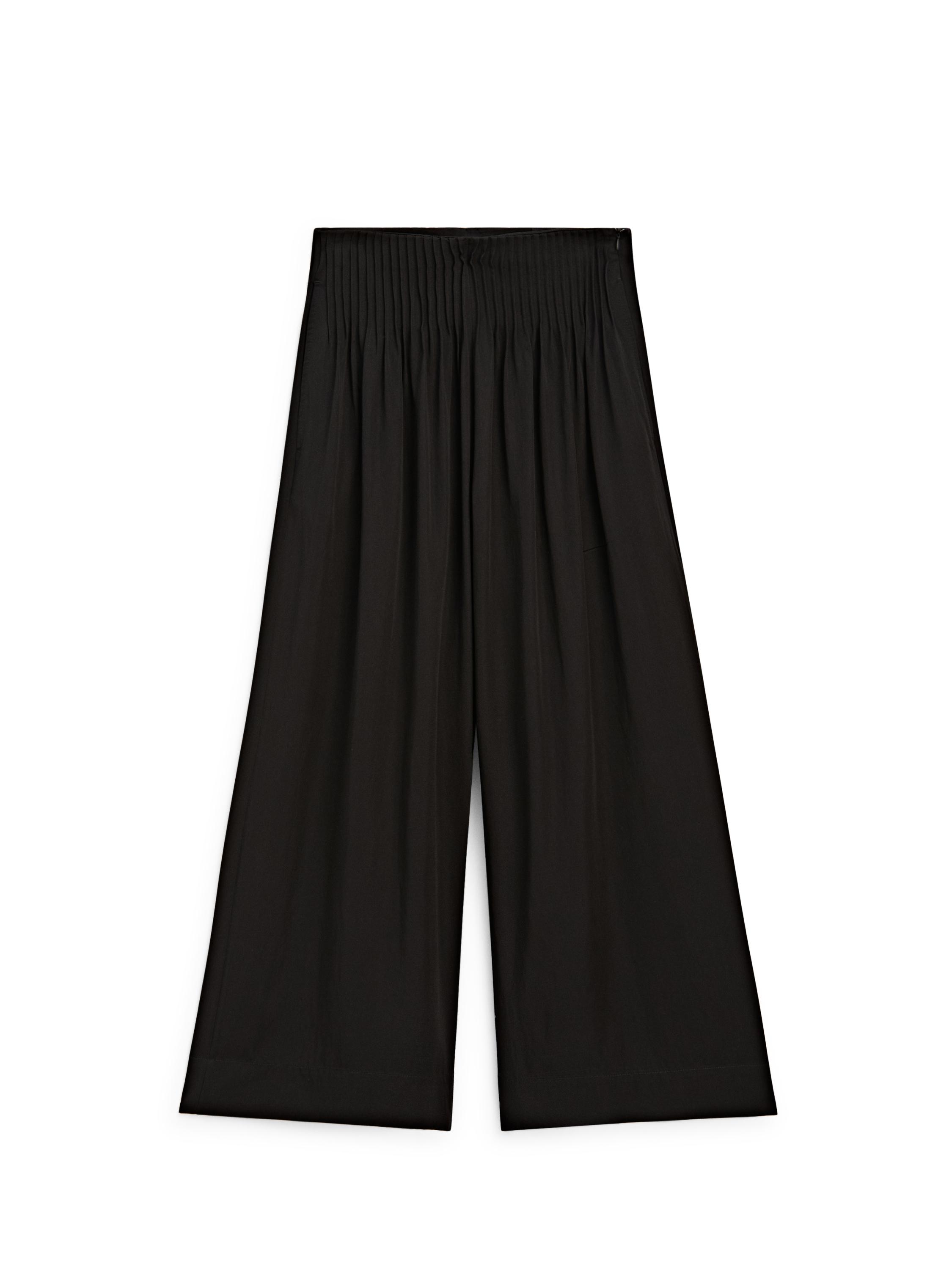Flowing wide-leg pants — BLACK