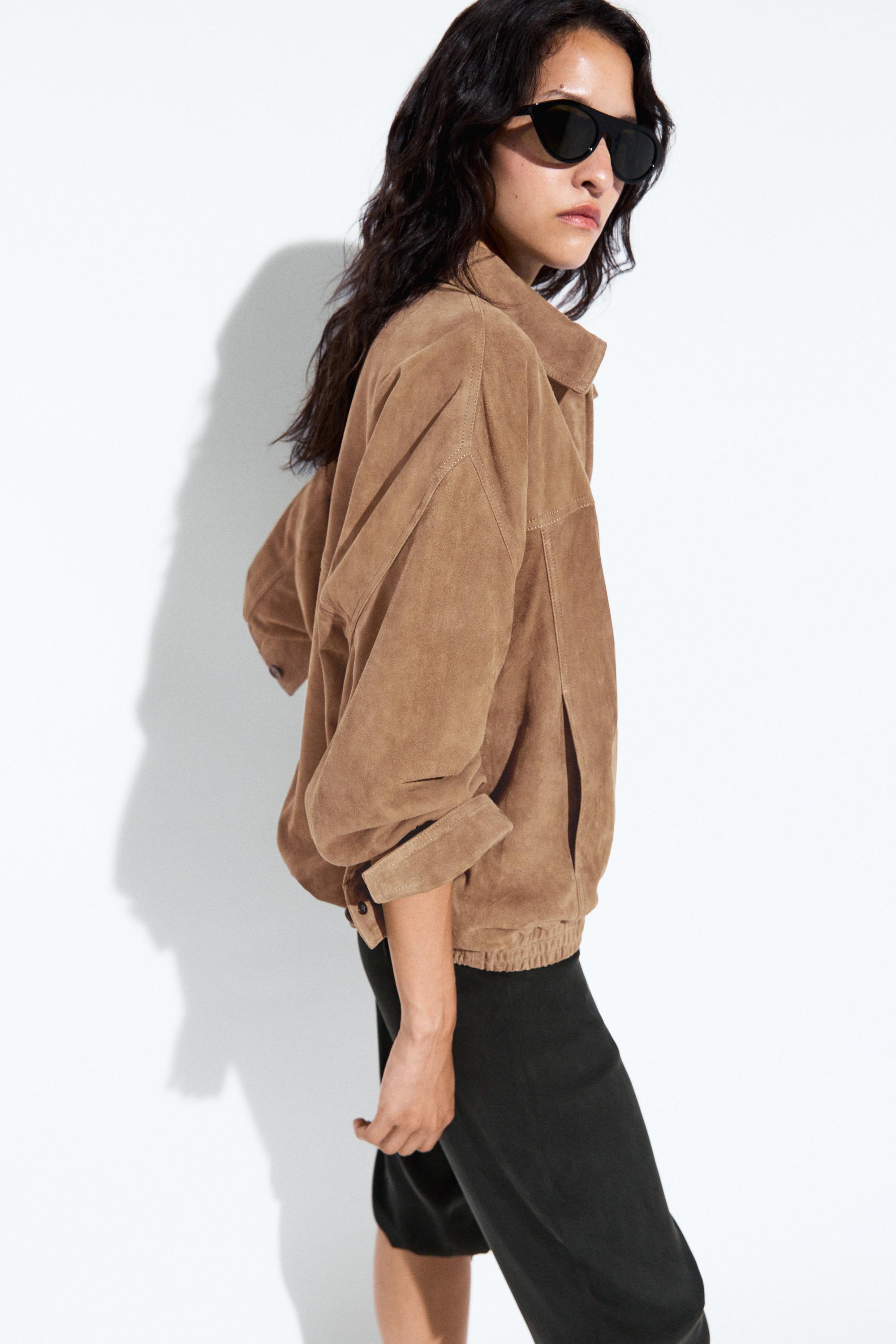 Suede bomber jacket