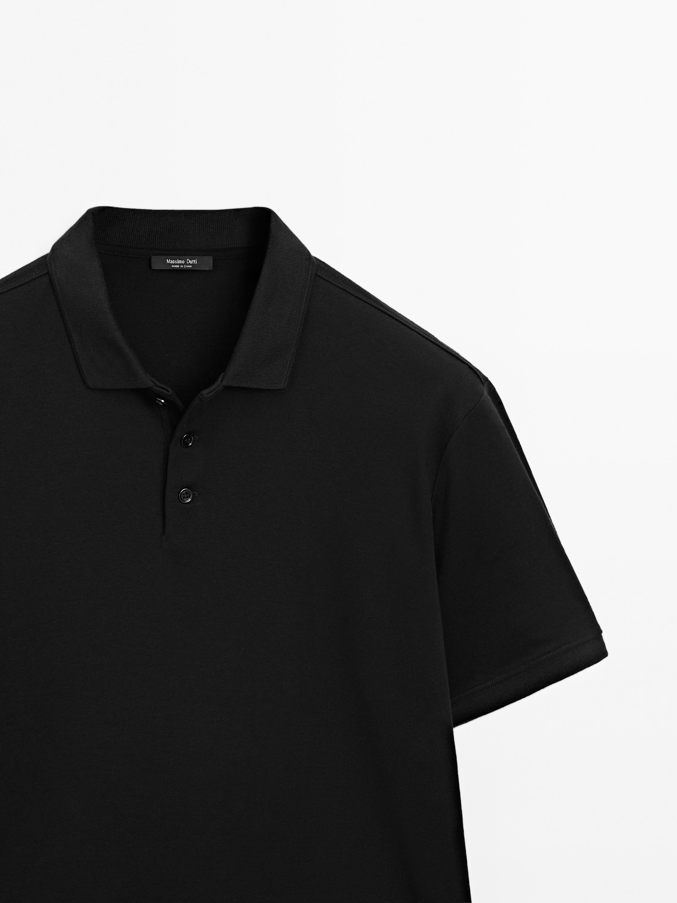 Short sleeve polo shirt with collar detail