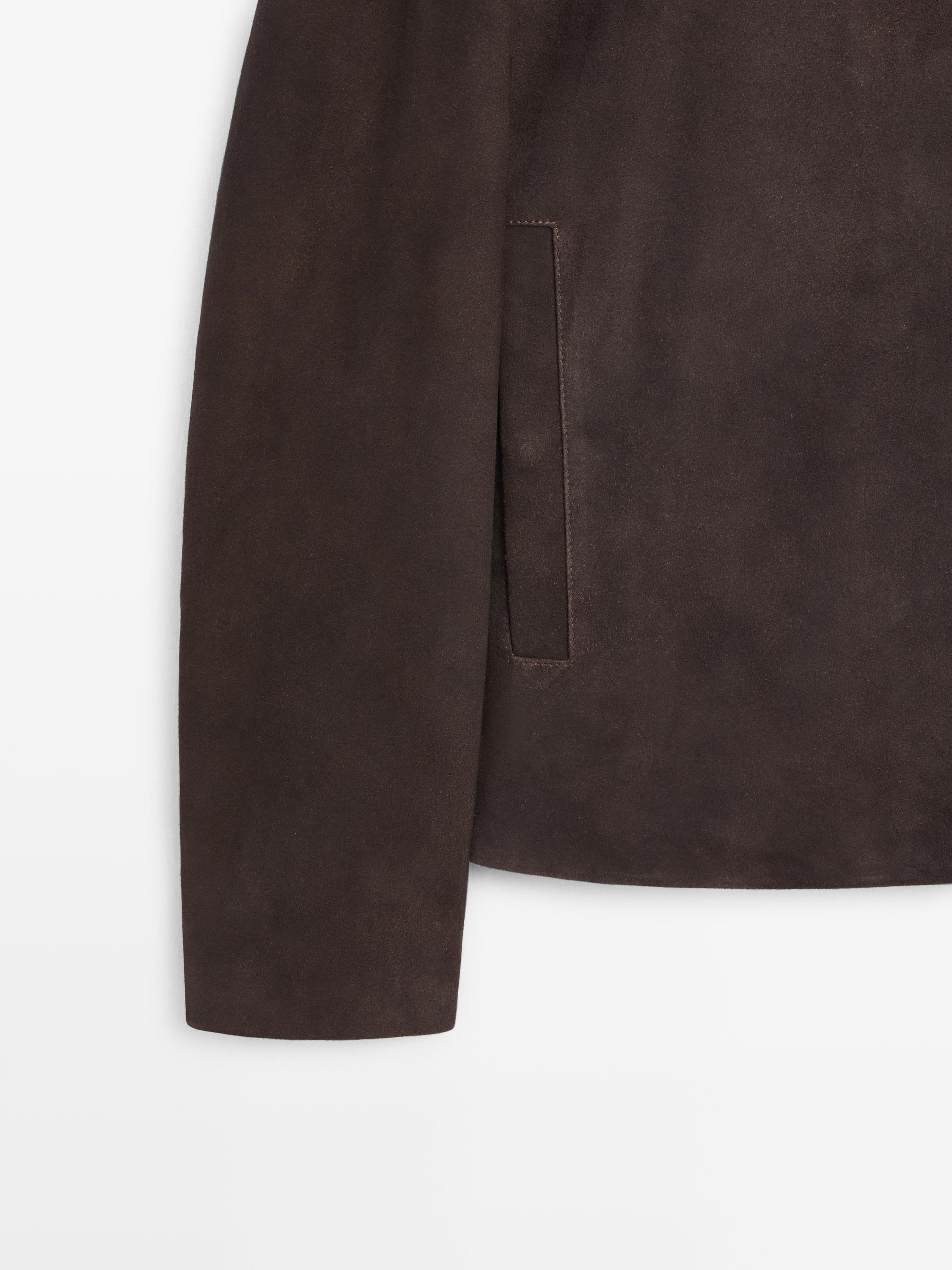 Suede leather jacket — GREY