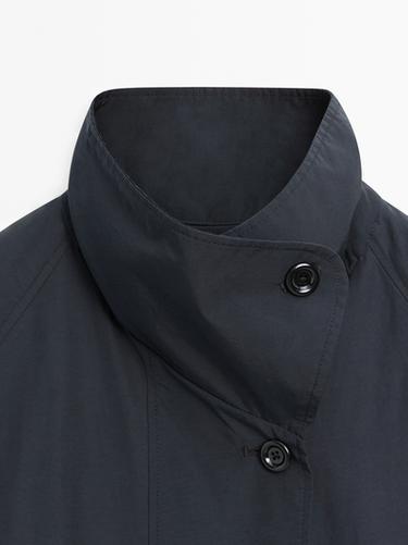 High neck technical trench coat — DARK NAVY 9