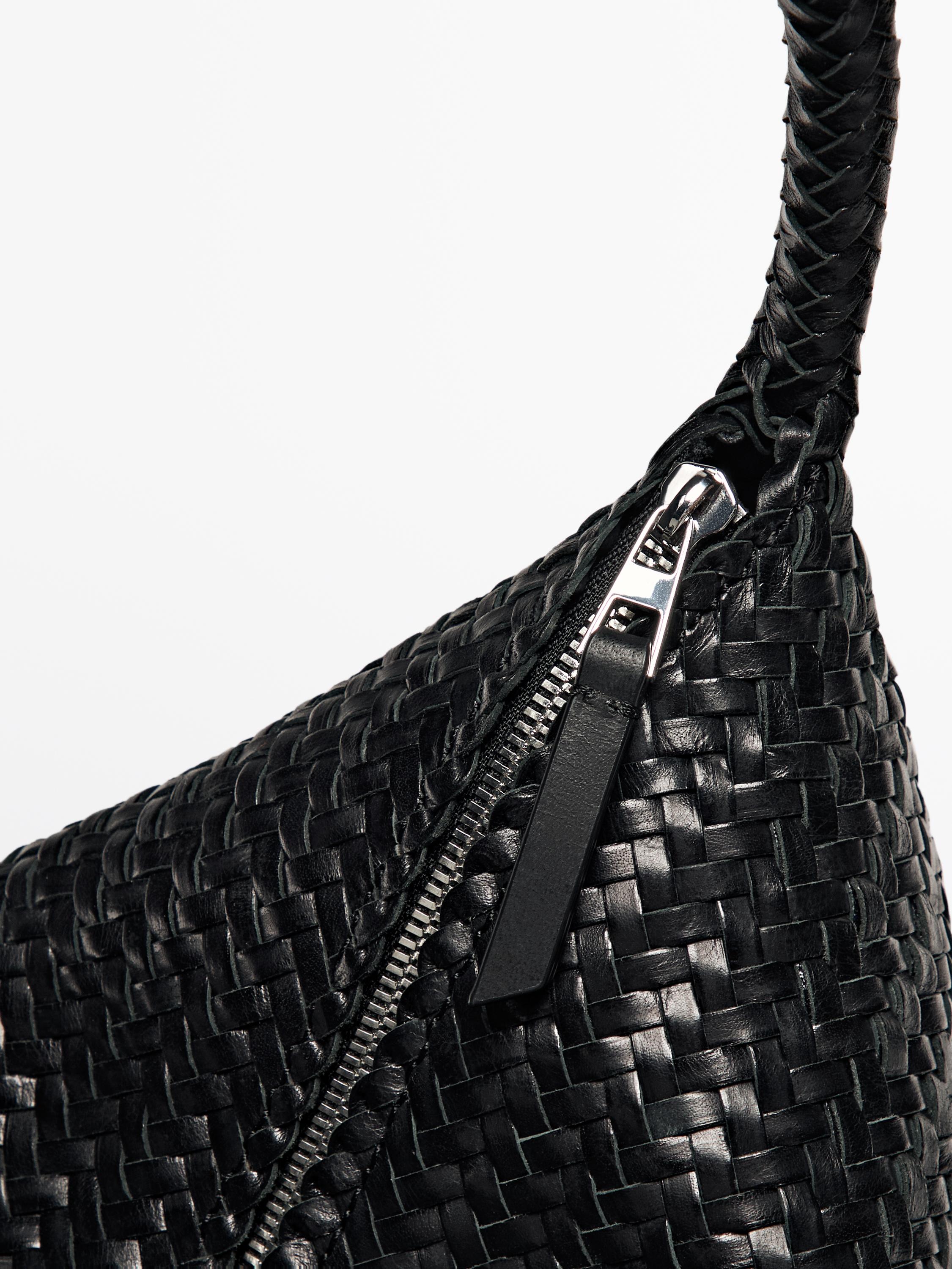 Braided nappa leather bag