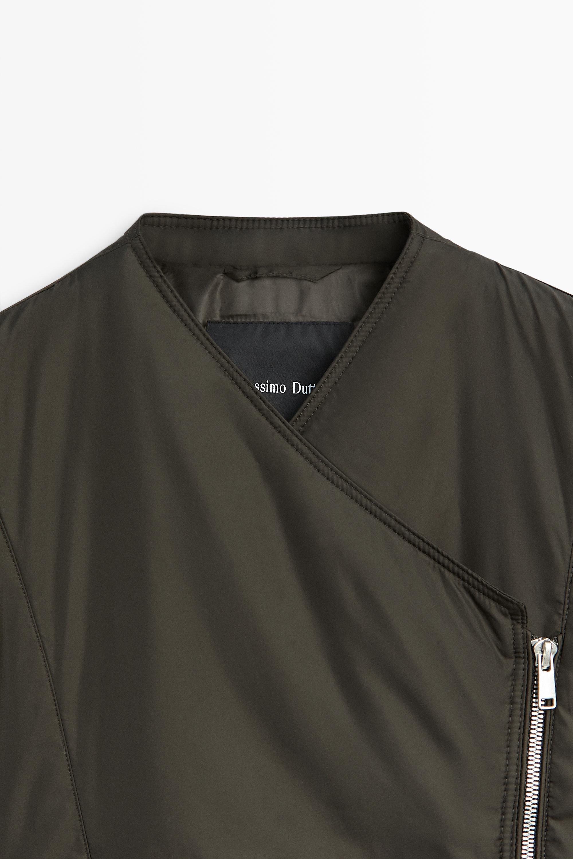 Lightweight suede quilted bomber jacket - thumbnail 4