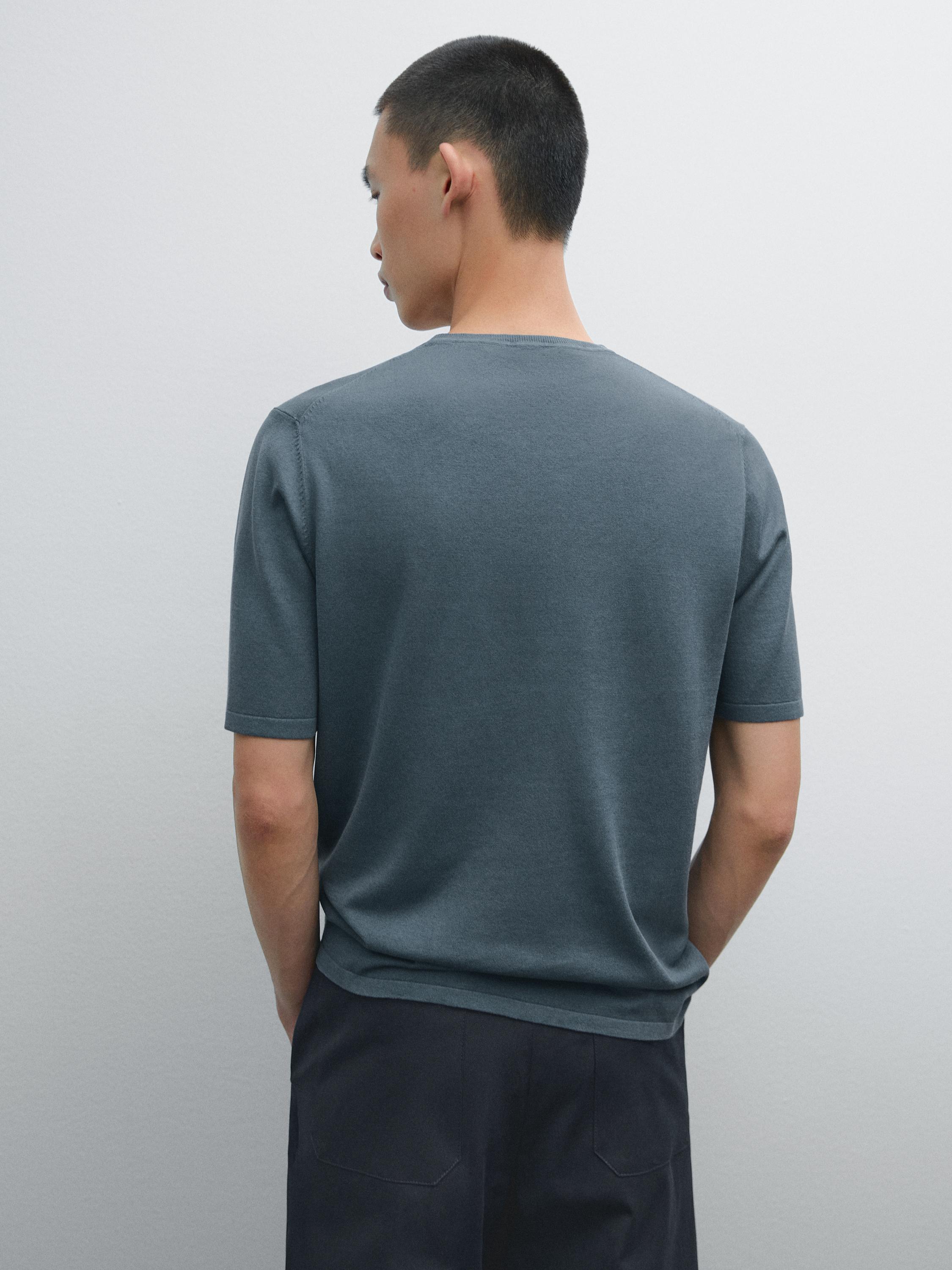 Cotton blend knit T-shirt