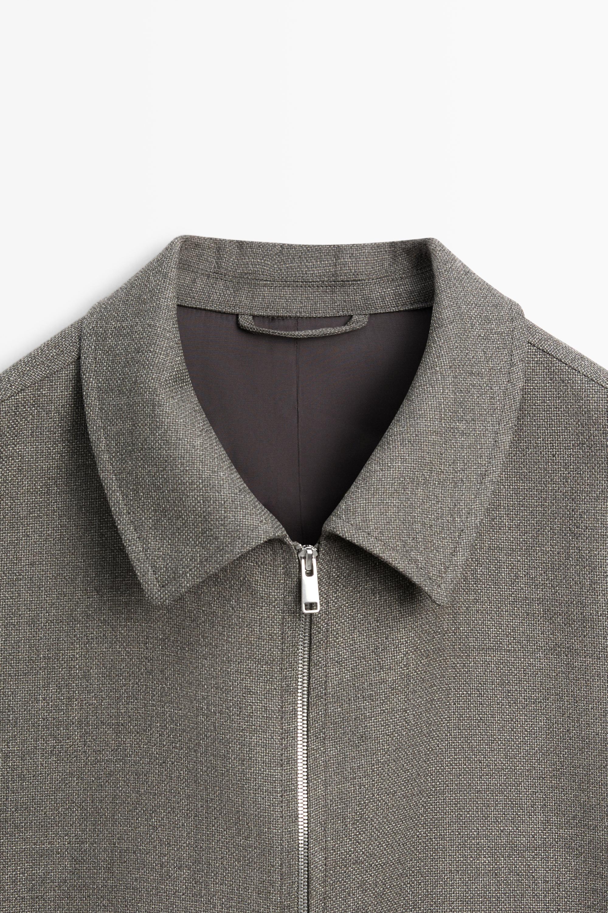 100% wool structured jacket — Greyish green
