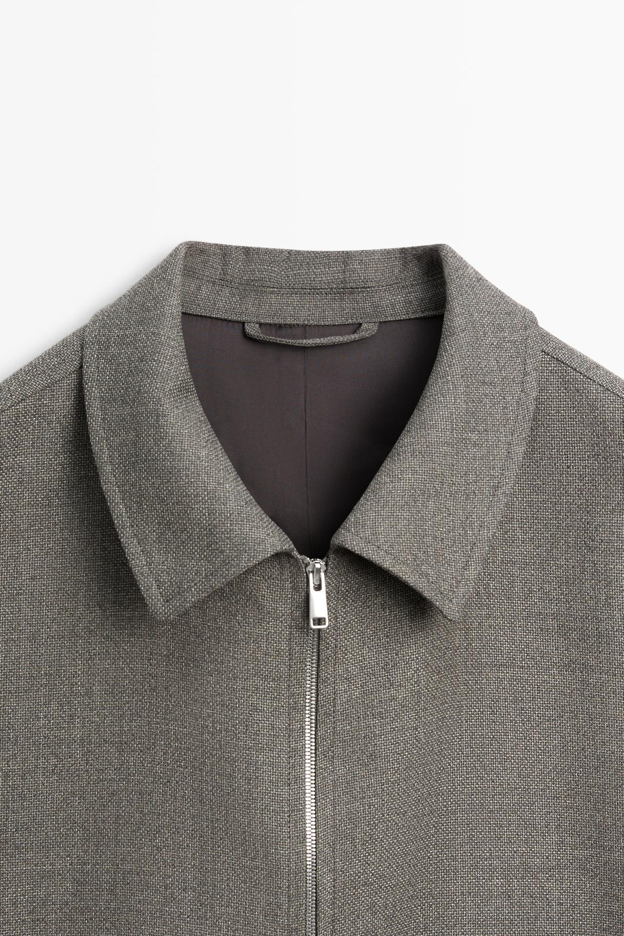 100% wool structured jacket — Greyish green