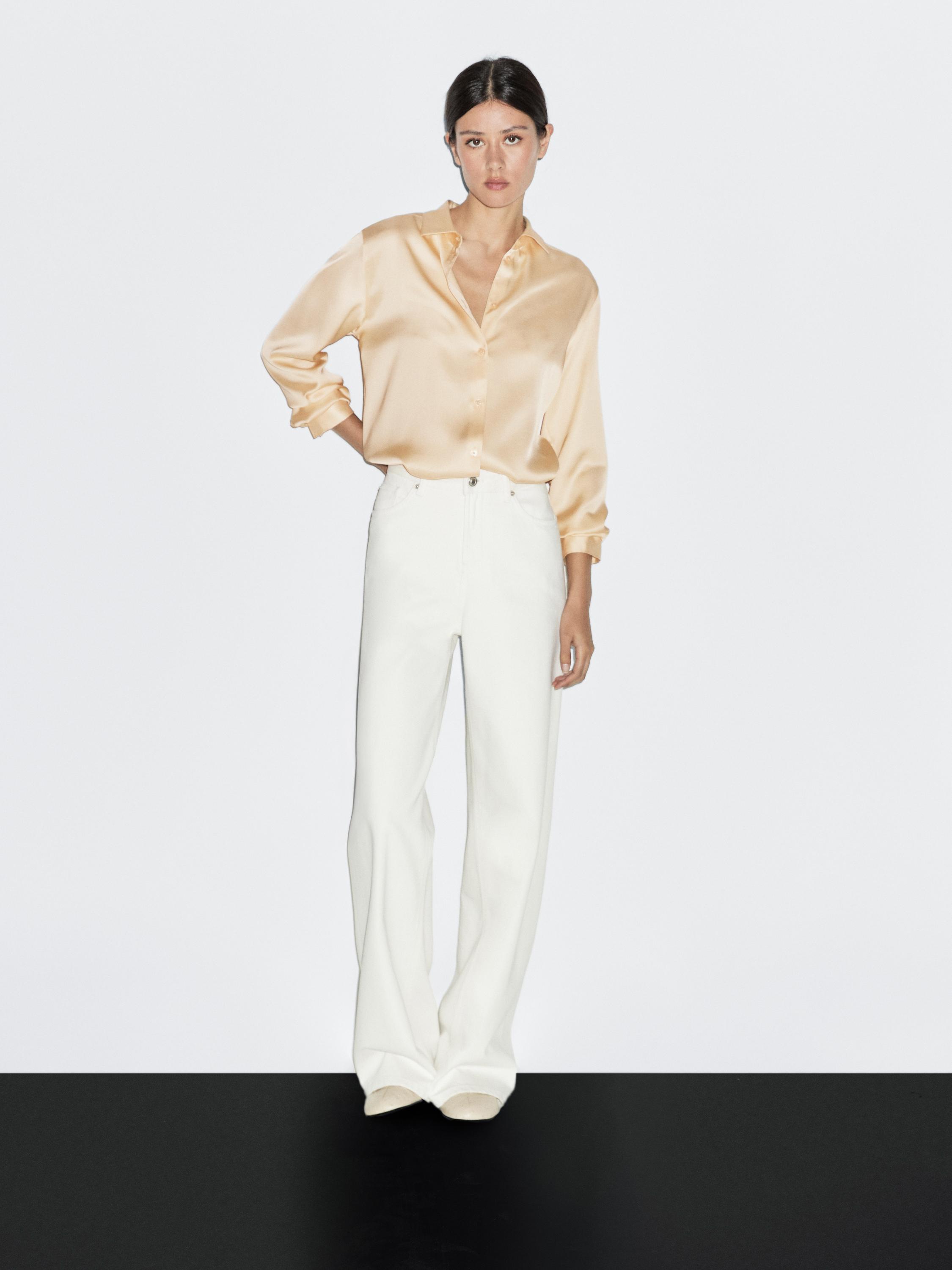 Flowing satin shirt