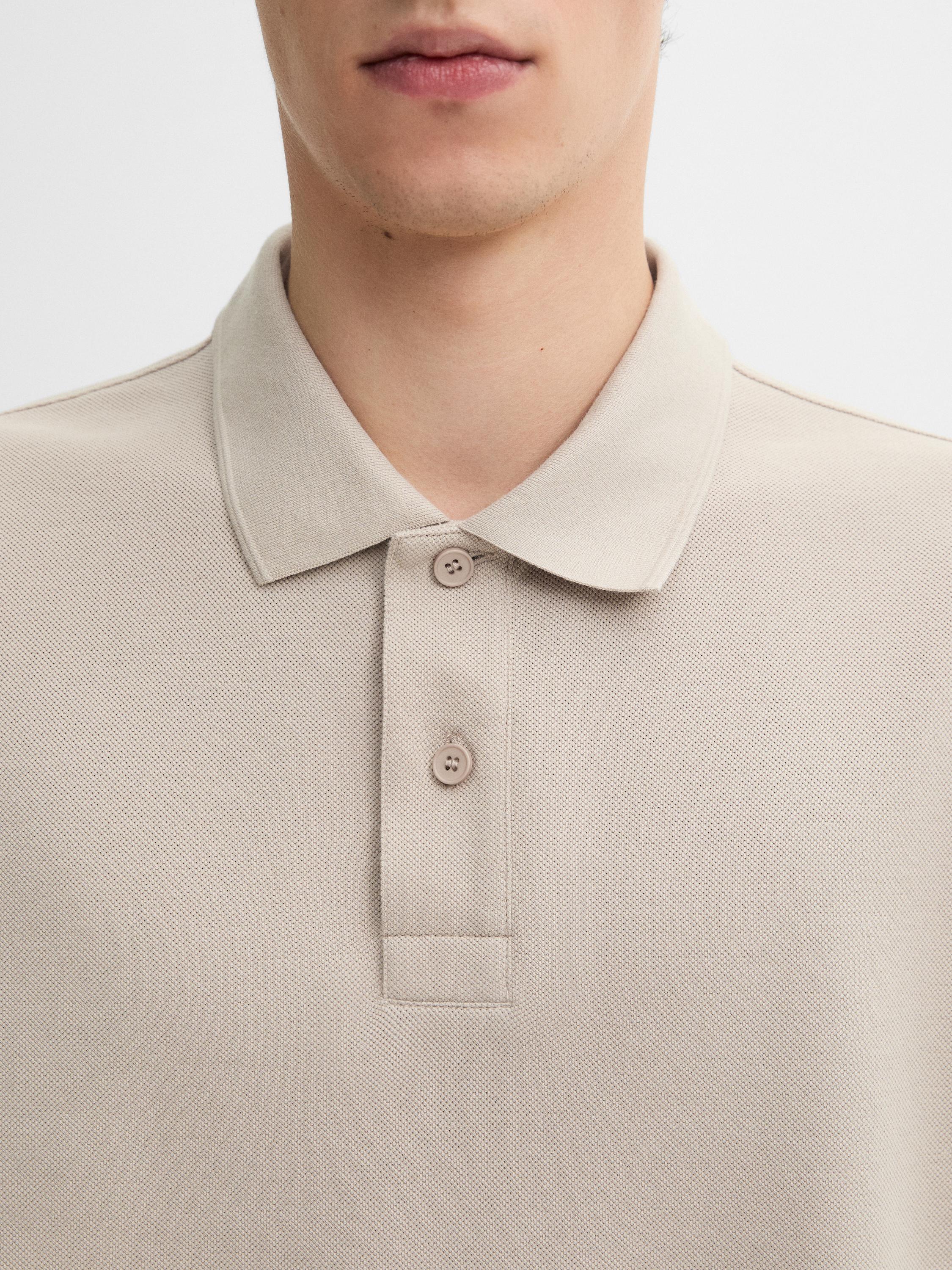 Cotton blend polo sweater