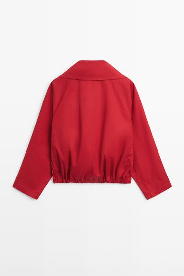 Lightweight cotton jacket with button details — BRIGHT RED 6