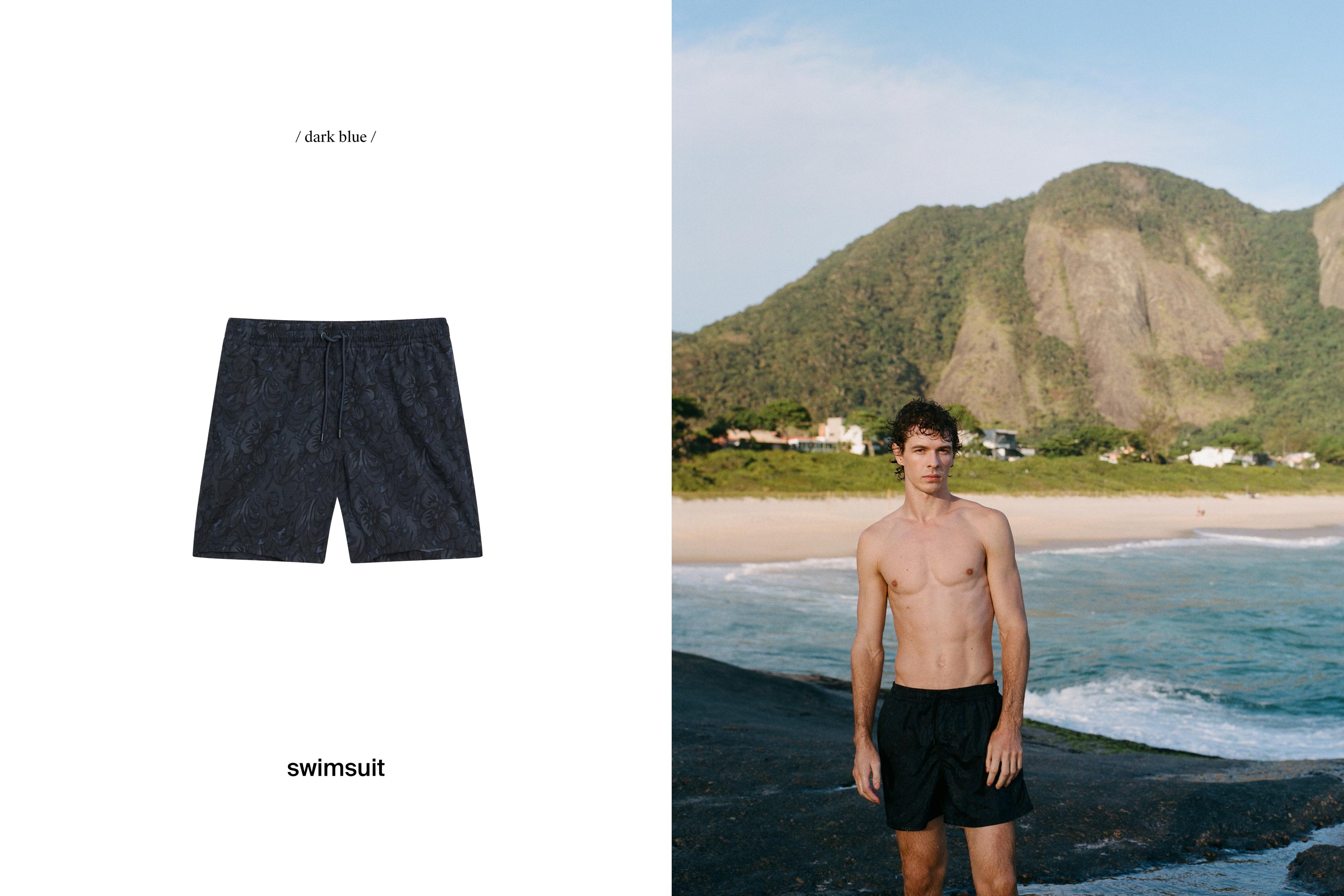 Short fit printed swimming trunks