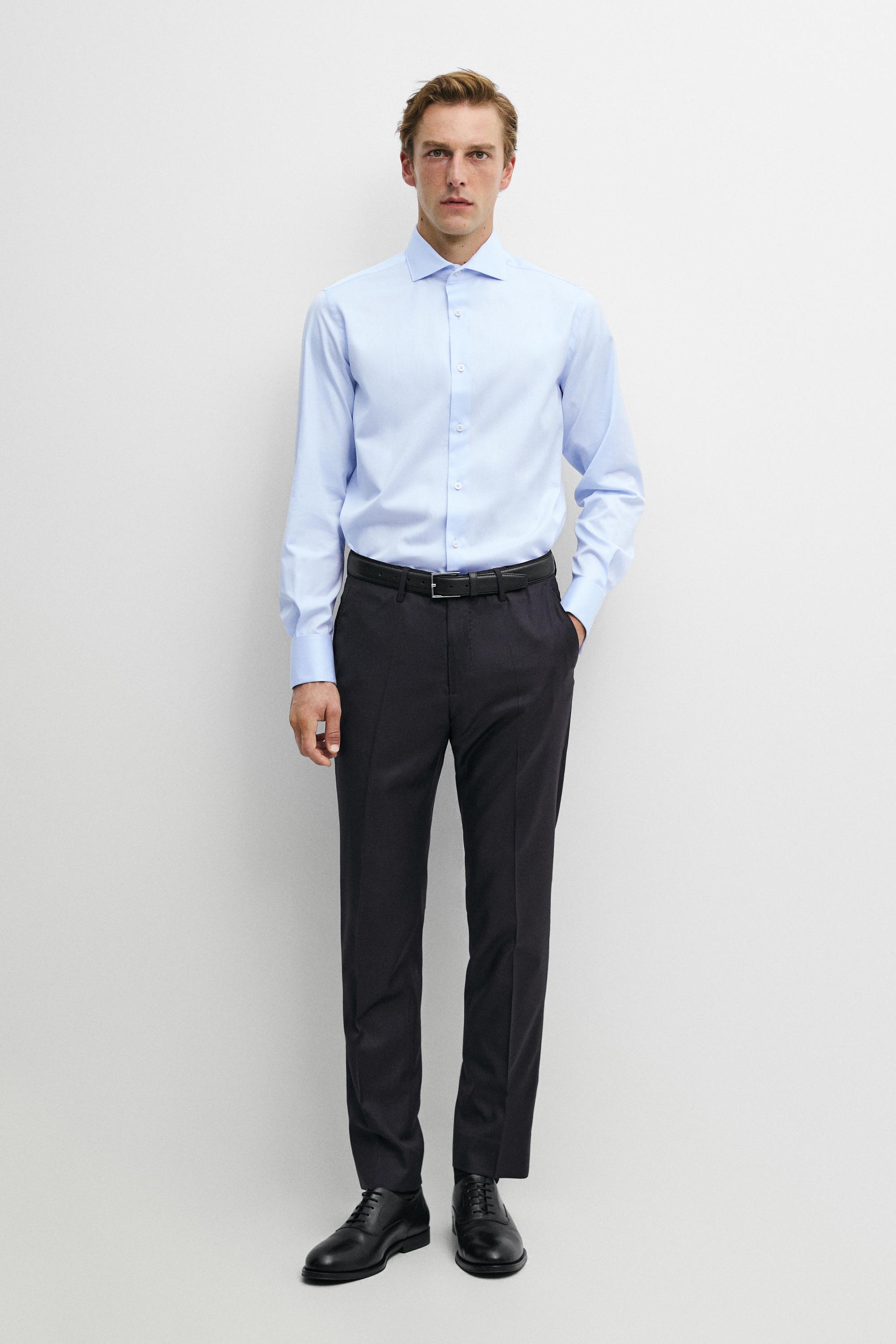 Këmishë slim fit me dopio kapak 100% pambuk