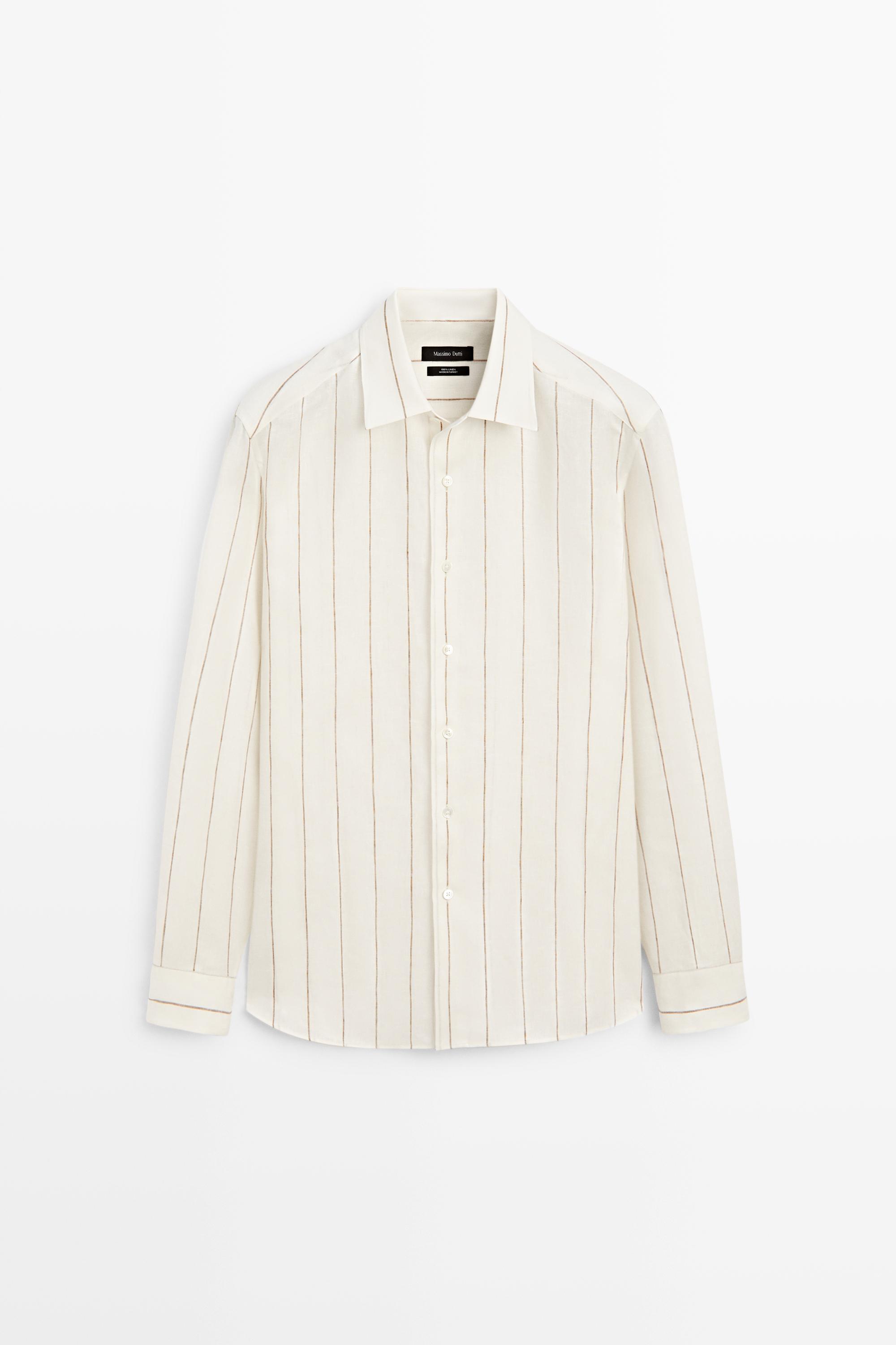 Chemise rayée 100 % lin