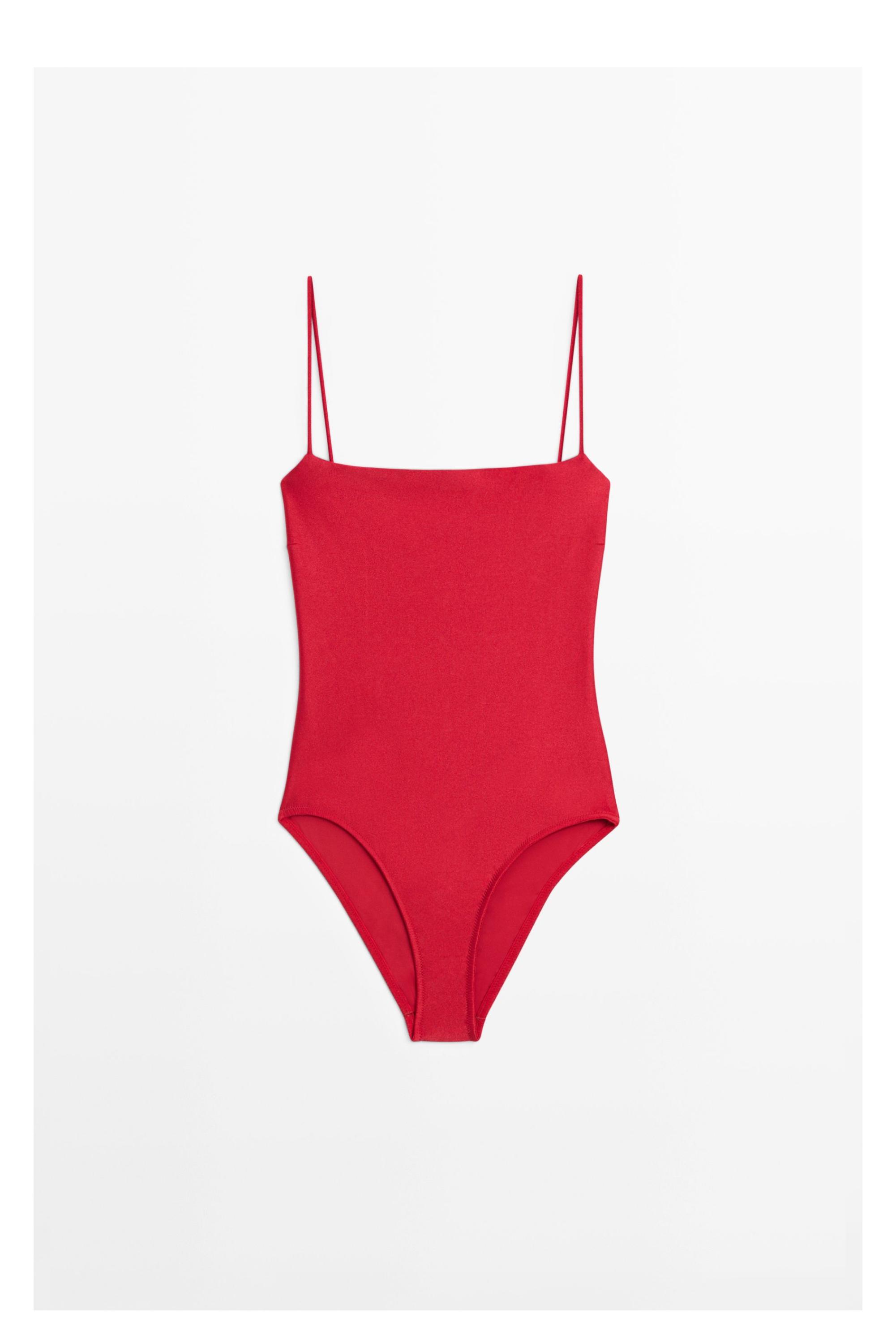 Swimsuit with thin straps — RED