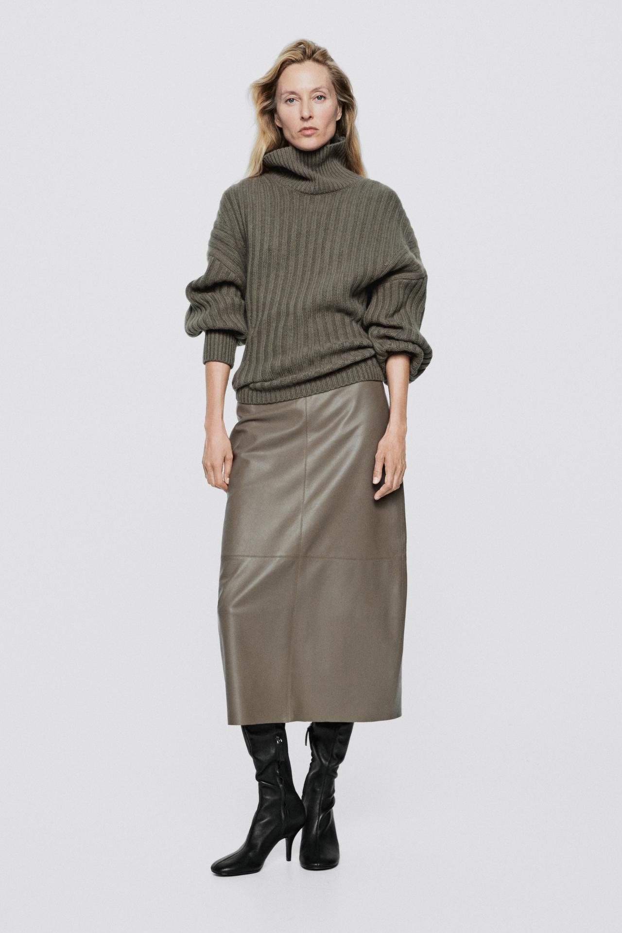 Midi pencil leather skirt - LIMITED EDITION — MOLE BROWN