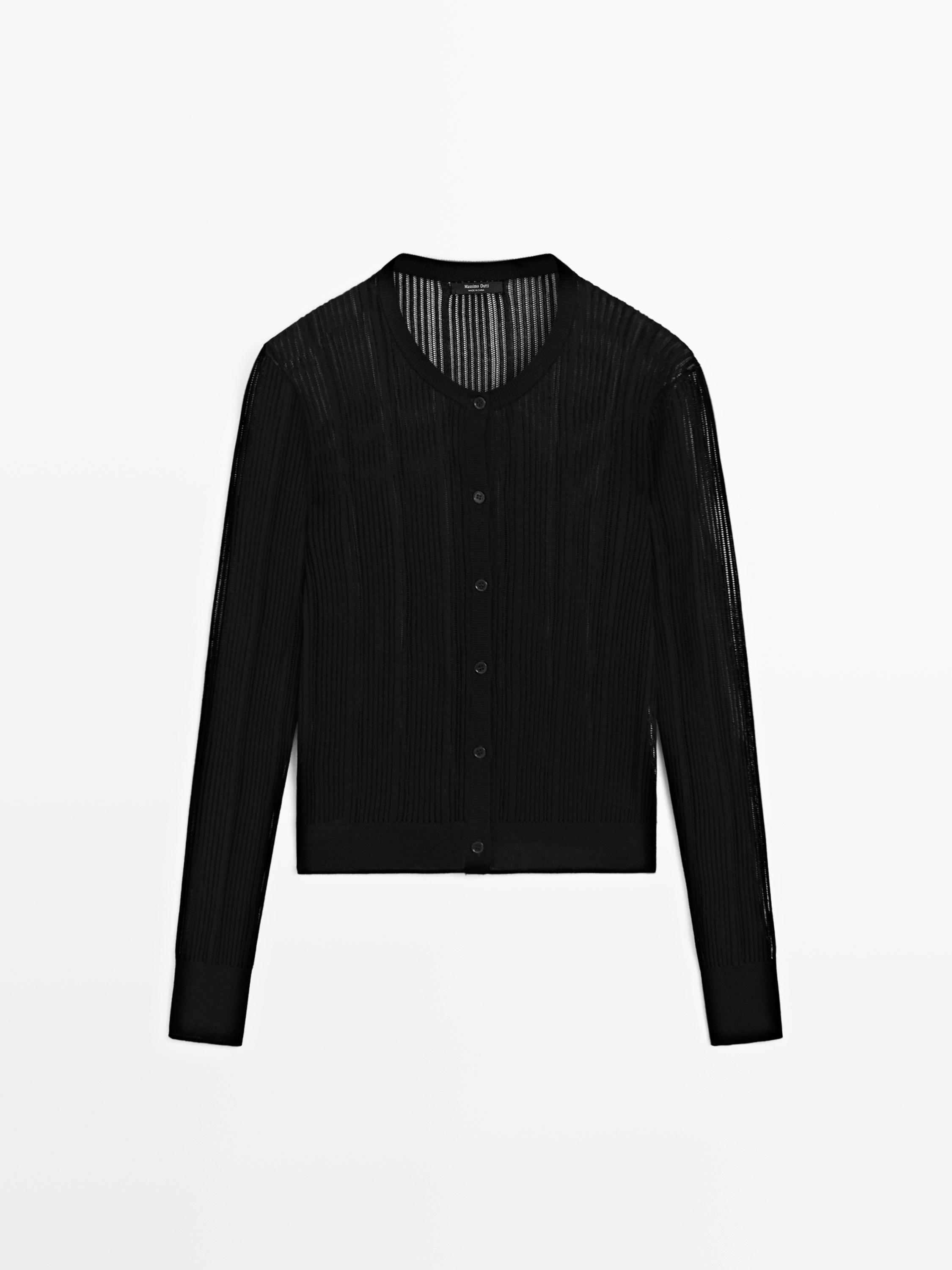 Long sleeve cutwork cardigan