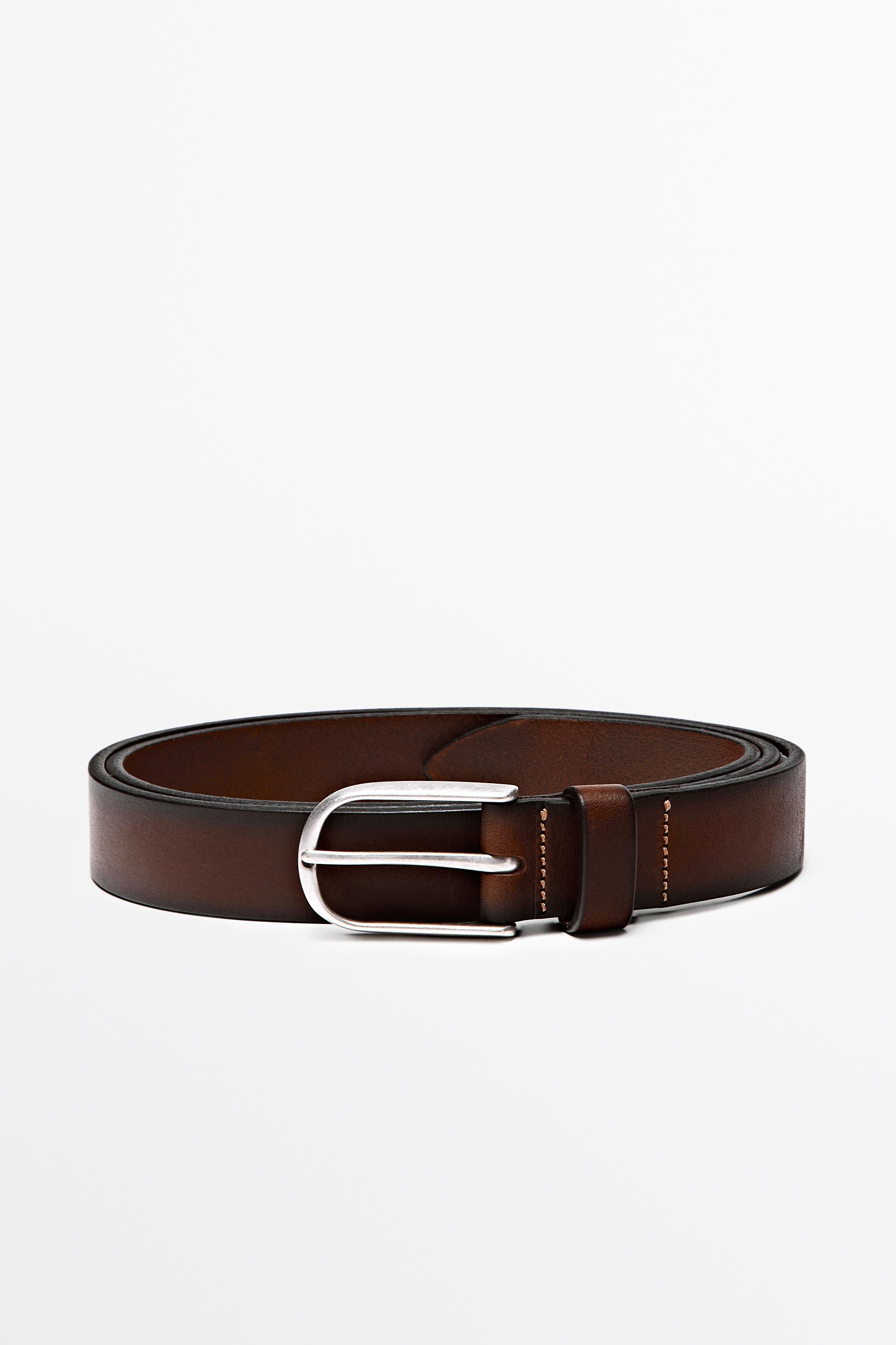 Shaded nappa leather belt