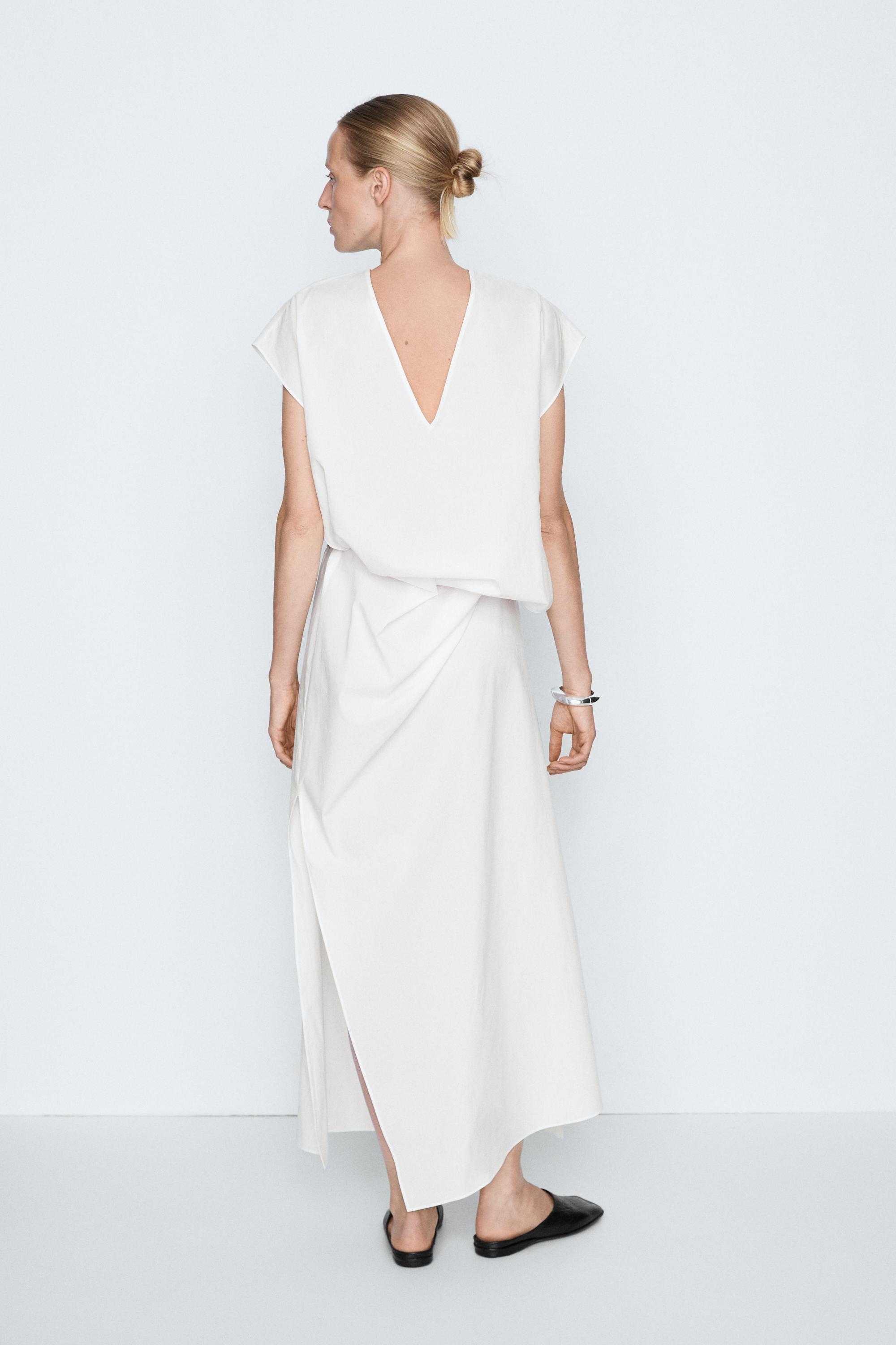 Asymmetric Dress - STUDIO — WHITE